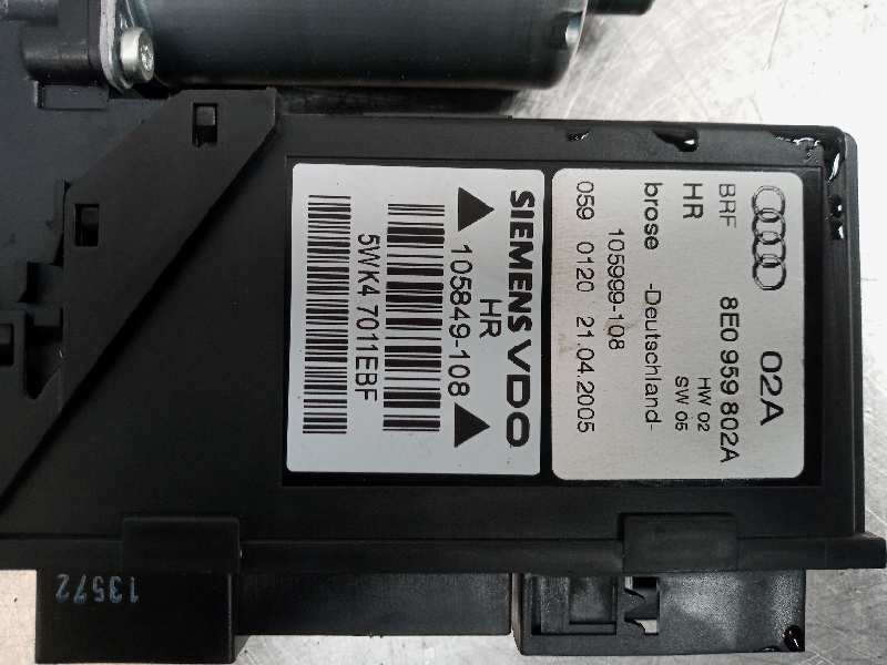 ELEVALUNAS TRASERO DERECHO AUDI A4 BERLINA (8E) 8E0839462B / 8E0959802A 8E0839462B8E0959802A - Vista 2