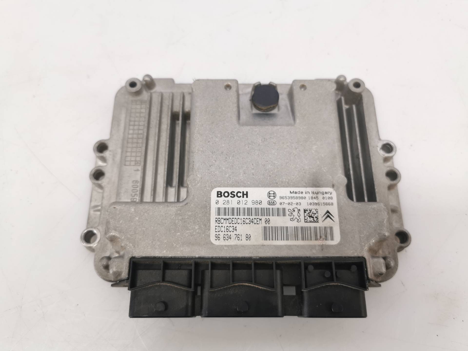 CENTRALITA MOTOR UCE CITROËN C4 PICASSO 9663476180 / EDC16C34 / 0281012980 9663476180EDC16C340281012980