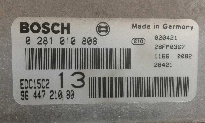 CENTRALITA MOTOR UCE CITROËN C5 BERLINA 9644721080 / EDC15C2 / 0281010808 9644721080EDC15C20281010808 - Vista 2
