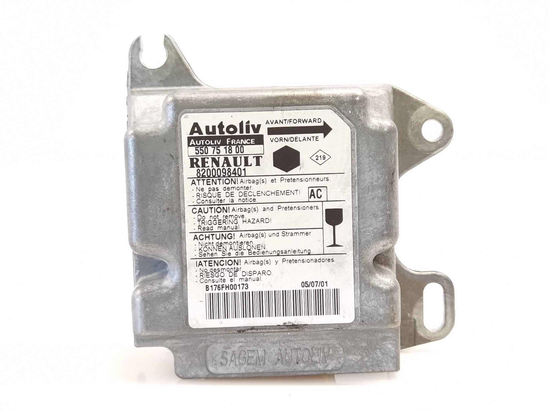 CENTRALITA AIRBAG RENAULT KANGOO (F/KC0) 8200098401 / 550751800 8200098401550751800