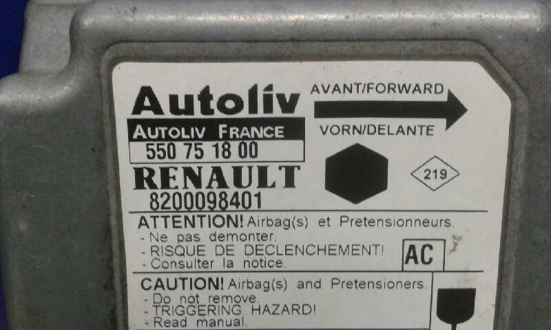 CENTRALITA AIRBAG RENAULT KANGOO (F/KC0) 8200098401 / 550751800 8200098401550751800 - Vista 2