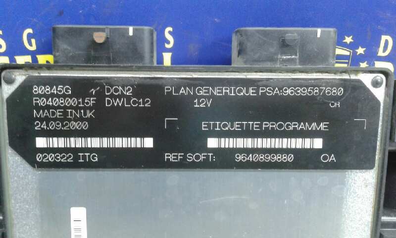 CENTRALITA MOTOR UCE PEUGEOT 206 BERLINA 9640899880 / 9639587680 96408998809639587680 - Vista 2