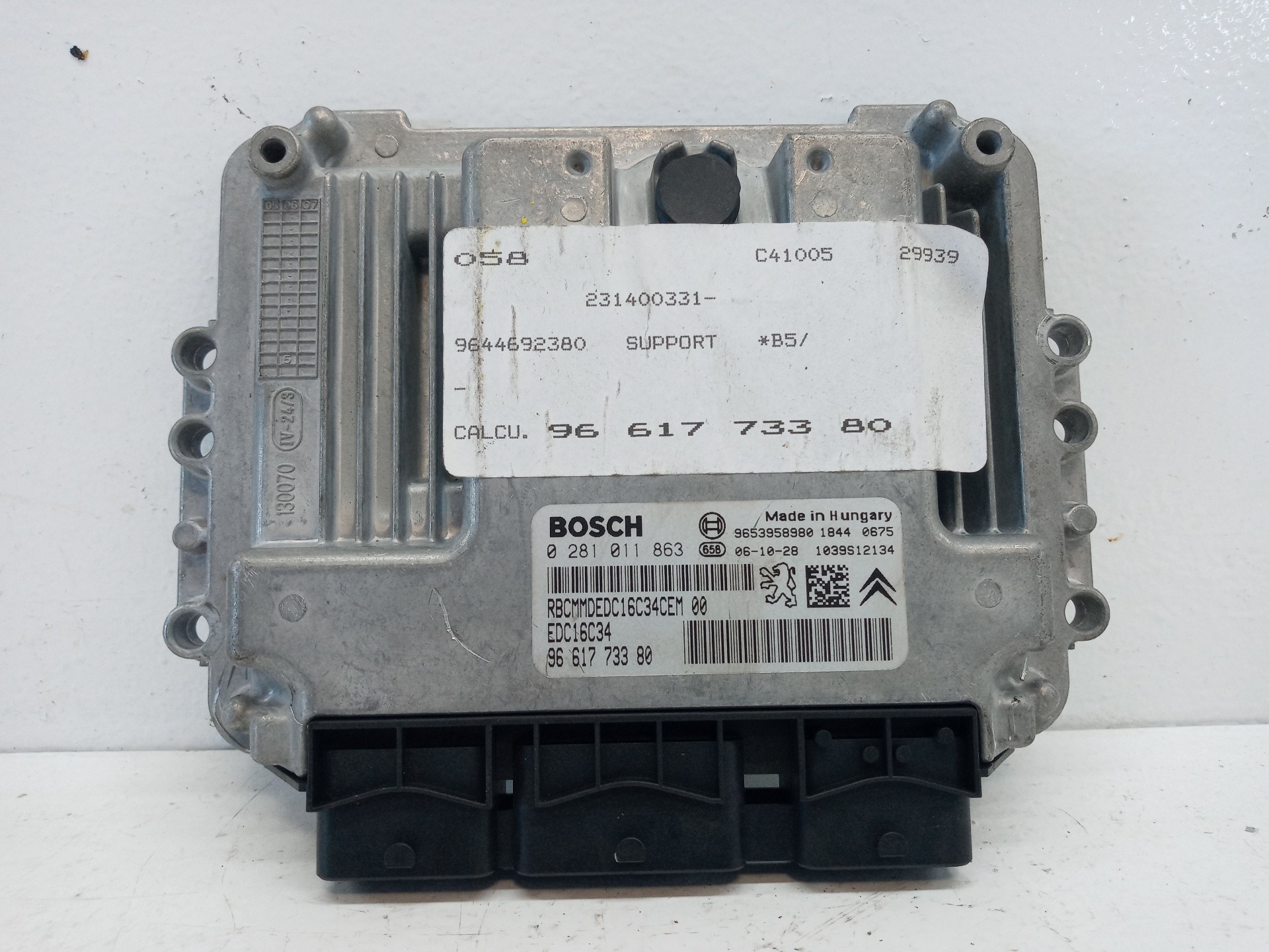 CENTRALITA MOTOR UCE CITROËN C4 BERLINA 9661773380 / EDC16C34 9661773380EDC16C34