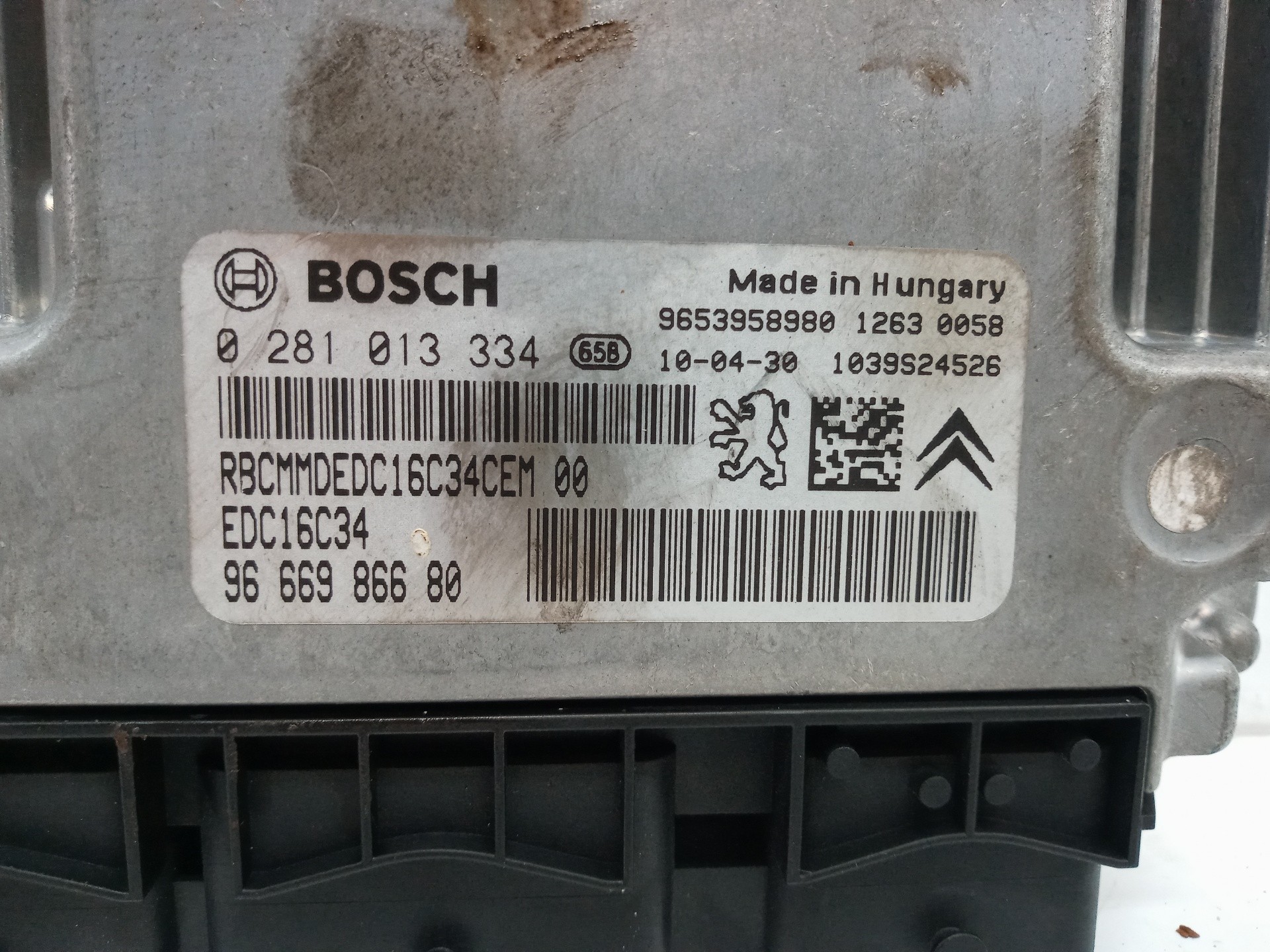 CENTRALITA MOTOR UCE CITROËN C4 GRAND PICASSO 9666986680 / EDC16C34 / 0281013334 9666986680EDC16C340281013334 - Vista 3