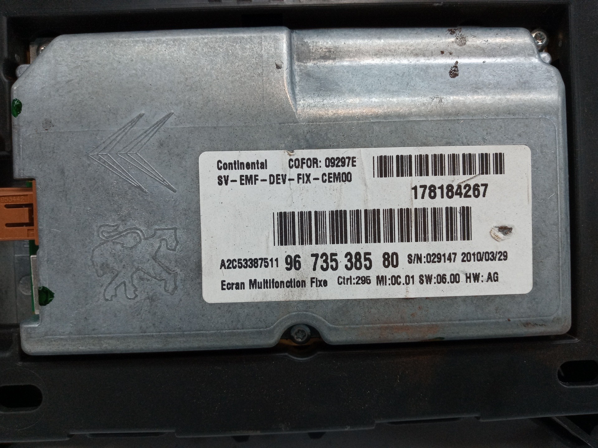 CUADRO INSTRUMENTOS CITROËN C4 GRAND PICASSO 9673538580 9673538580 - Vista 3