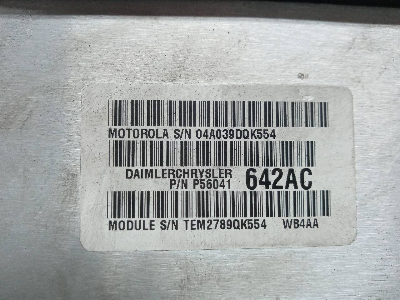 CENTRALITA MOTOR UCE JEEP GR.CHEROKEE (WJ/WG) 04A039DQK554 / TEM2789QK554 / P56041642AC 04A039DQK554TEM2789QK554P56041642AC - Vista 3