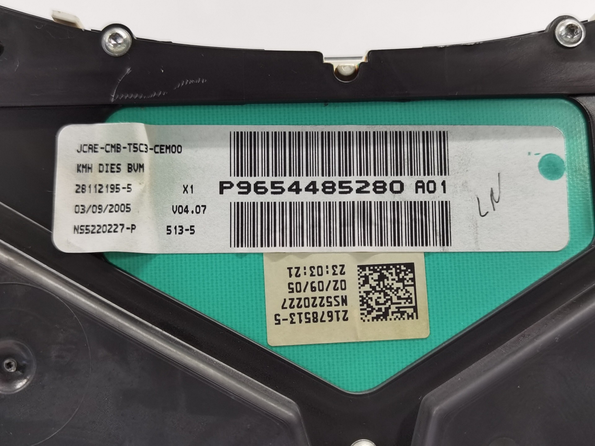 CUADRO INSTRUMENTOS PEUGEOT 307 BERLINA (S2) P9654485280 P9654485280 - Vista 3