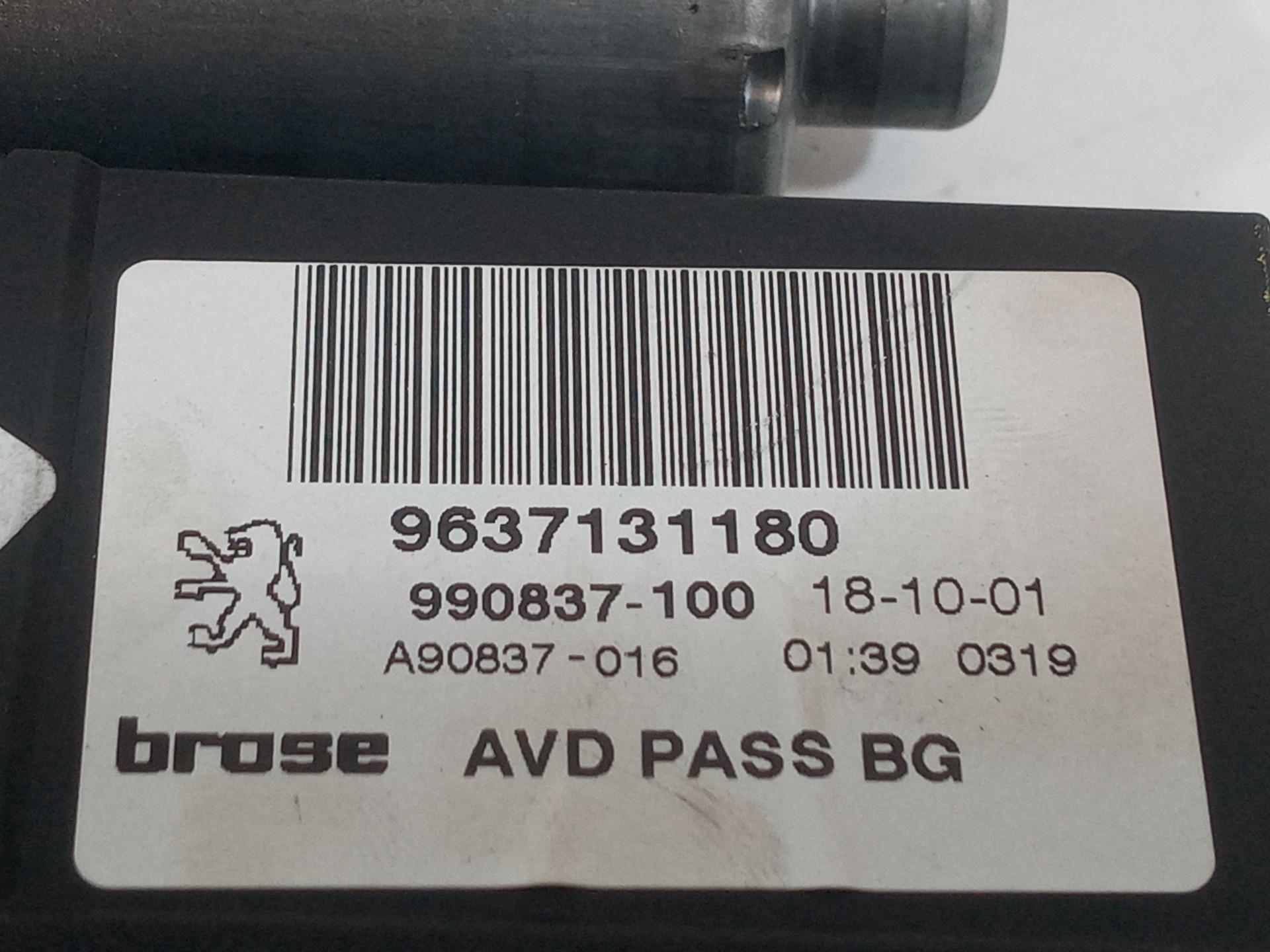 MOTOR ELEVALUNAS DELANTERO DERECHO PEUGEOT 307 (S1) 9637131180 9637131180 - Vista 2