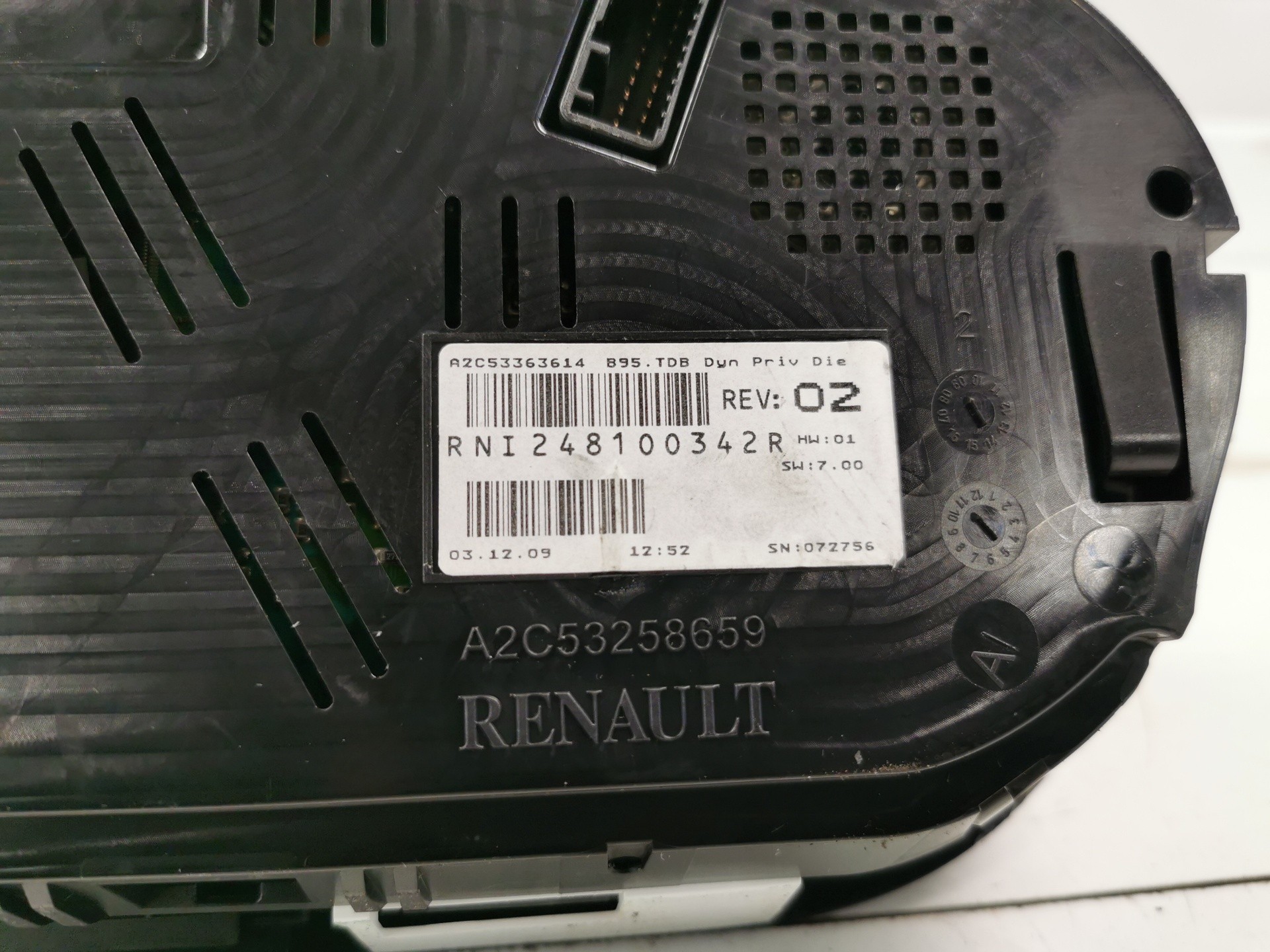 CUADRO INSTRUMENTOS RENAULT MEGANE III BERLINA 5 P A2C53363614 / RNI248100342R A2C53363614RNI248100342R - Vista 3