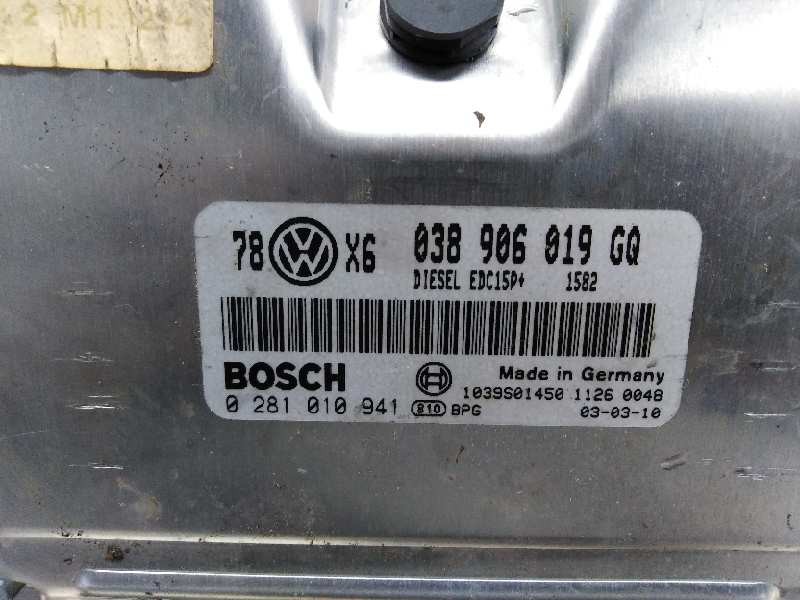 CENTRALITA MOTOR UCE VOLKSWAGEN PASSAT BERLINA (3B3) 038906019GQ / EDC15P / 0281010941 038906019GQEDC15P0281010941 - Vista 2