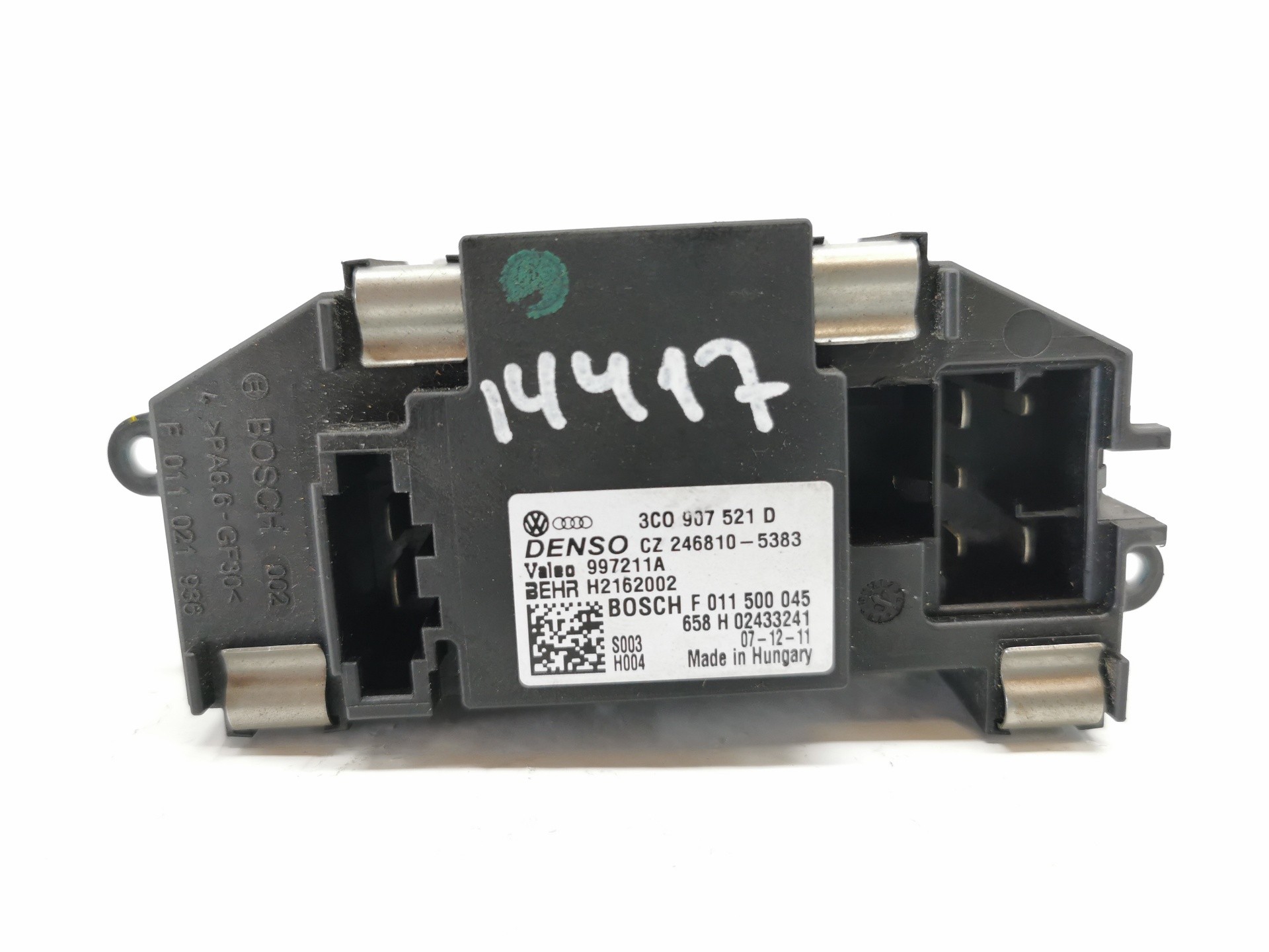 RESISTENCIA CALEFACCIÓN SEAT LEON (1P1) 3C0907521D / F011500045 3C0907521DF011500045 - Vista 2