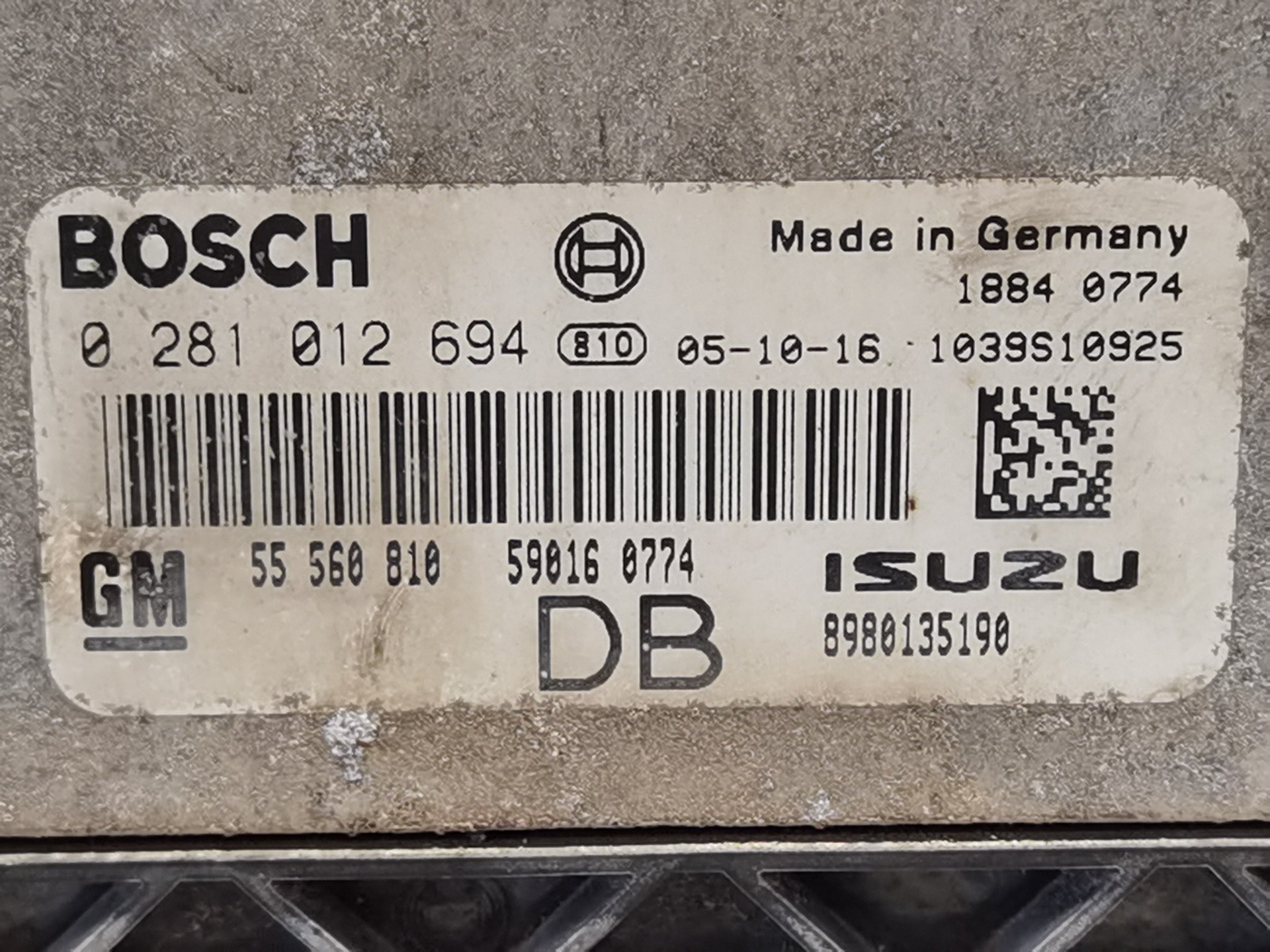 CENTRALITA MOTOR UCE OPEL ASTRA H BER. 55560810 / 55560810DB / 0281012694 5556081055560810DB0281012694 - Vista 2