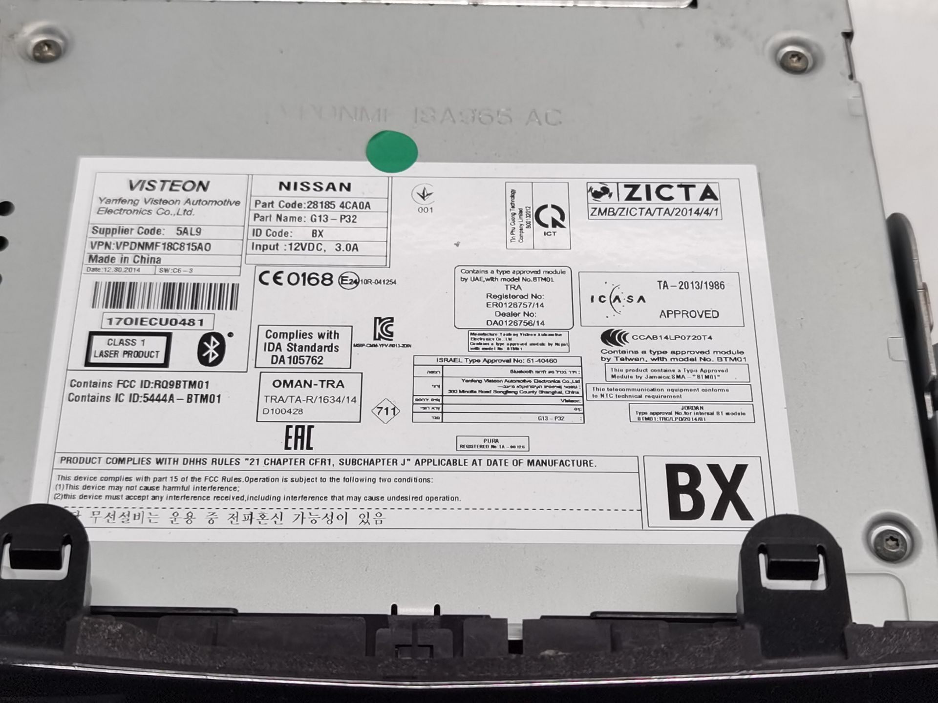 SISTEMA AUDIO / RADIO CD NISSAN X-TRAIL III (T32_, T32R, T32RR) 281854CA0A 281854CA0A - Vista 2