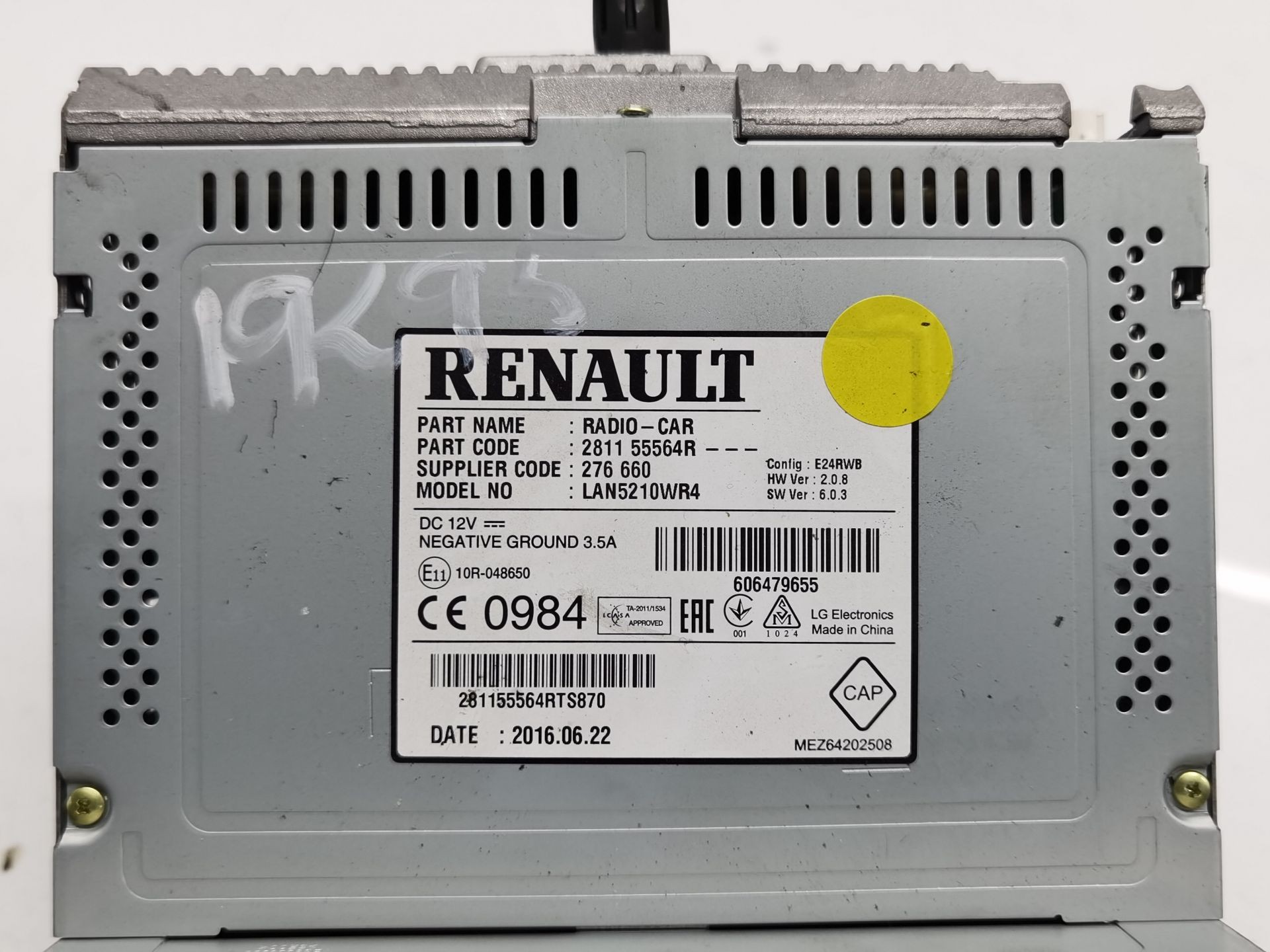 SISTEMA AUDIO / RADIO CD RENAULT CLIO IV (BH_) 281155564R / 606479655 281155564R606479655 - Vista 2