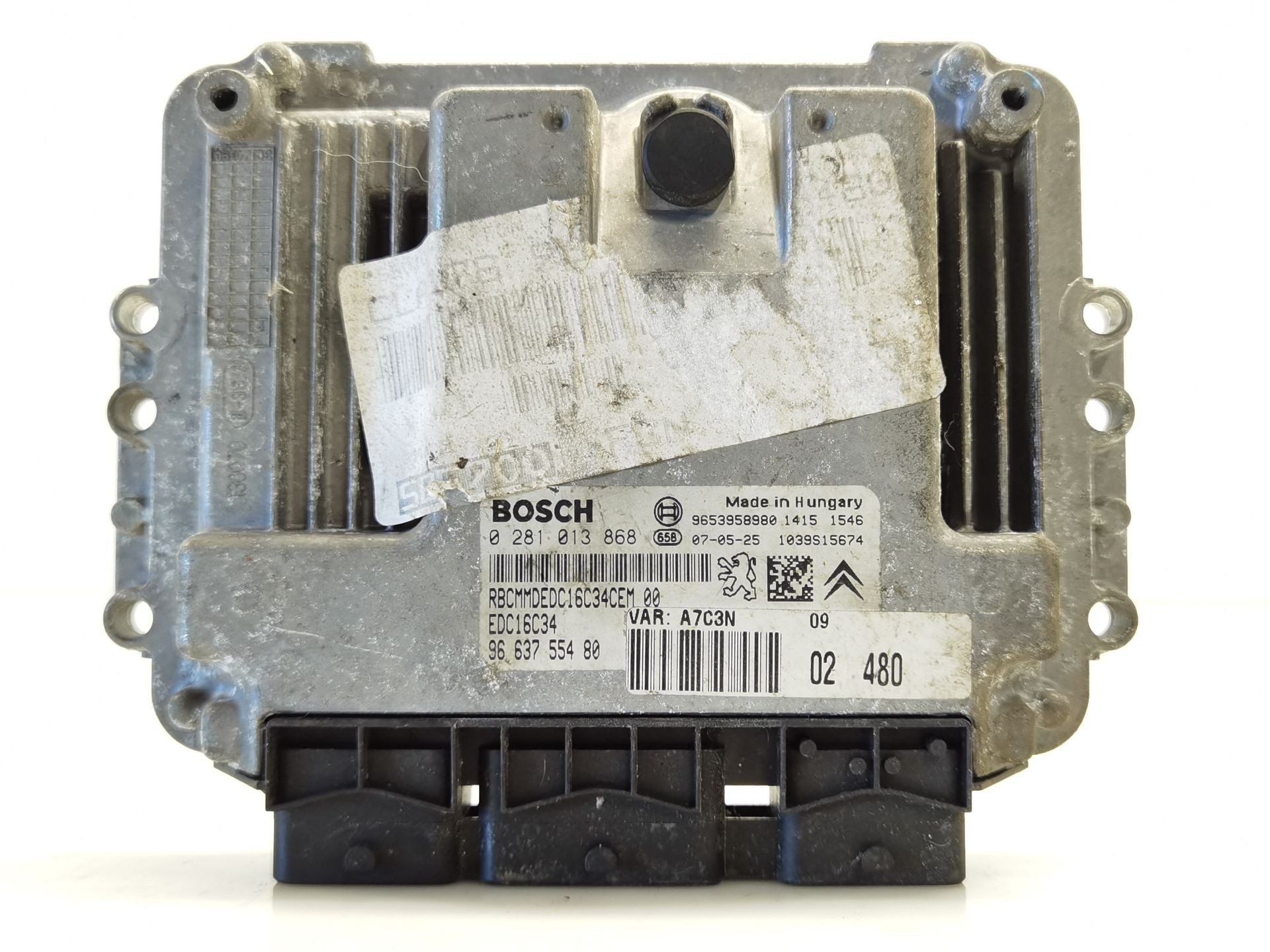 CENTRALITA MOTOR UCE PEUGEOT 207 SW (WK_) 9663755480 / 9653958980 / EDC16C34 / 0281013868 96637554809653958980EDC16C340281013868