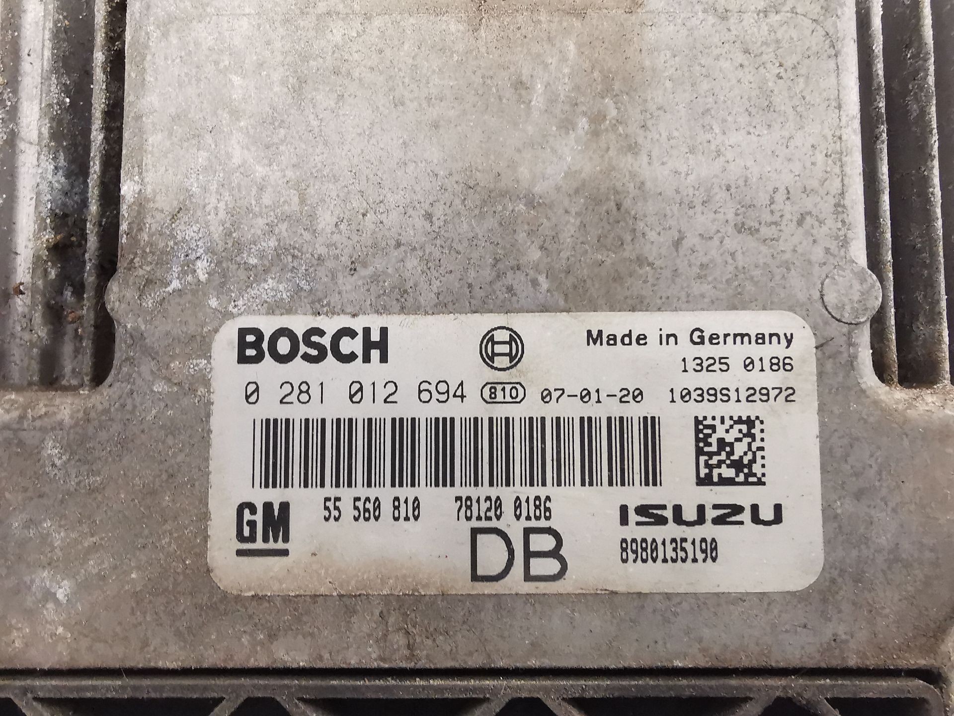 CENTRALITA MOTOR UCE OPEL ASTRA H BERLINA 8980135190 / 55560810DB / 0281012694 898013519055560810DB0281012694 - Vista 2