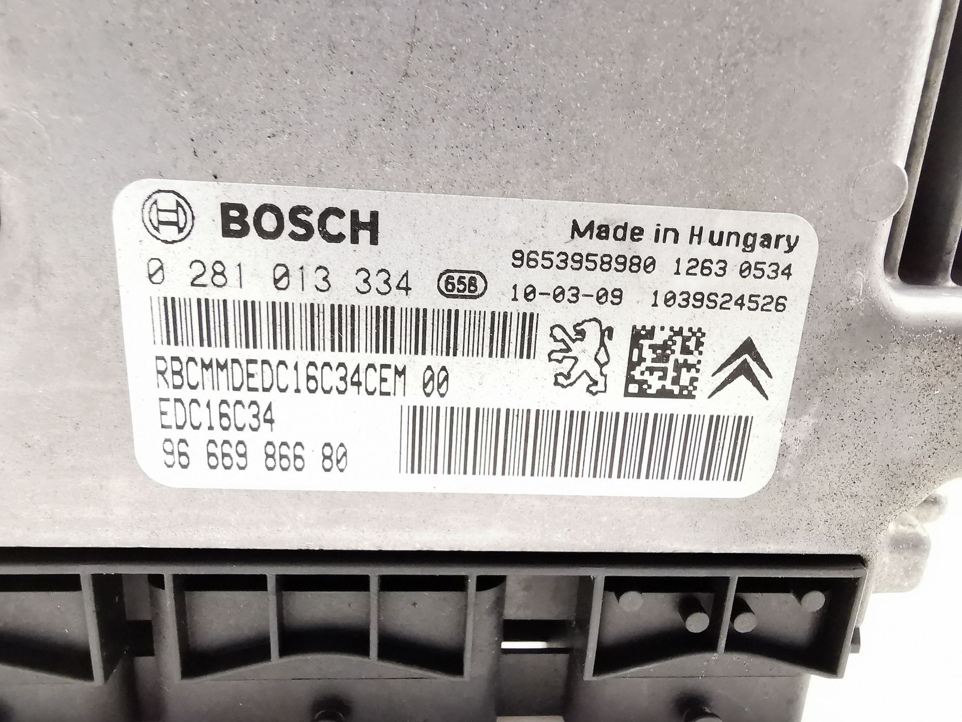 CENTRALITA MOTOR UCE CITROËN C4 PICASSO I Monospace (UD_) 9666986680 / EDC16C34 / 0281013334 9666986680EDC16C340281013334 - Vista 2