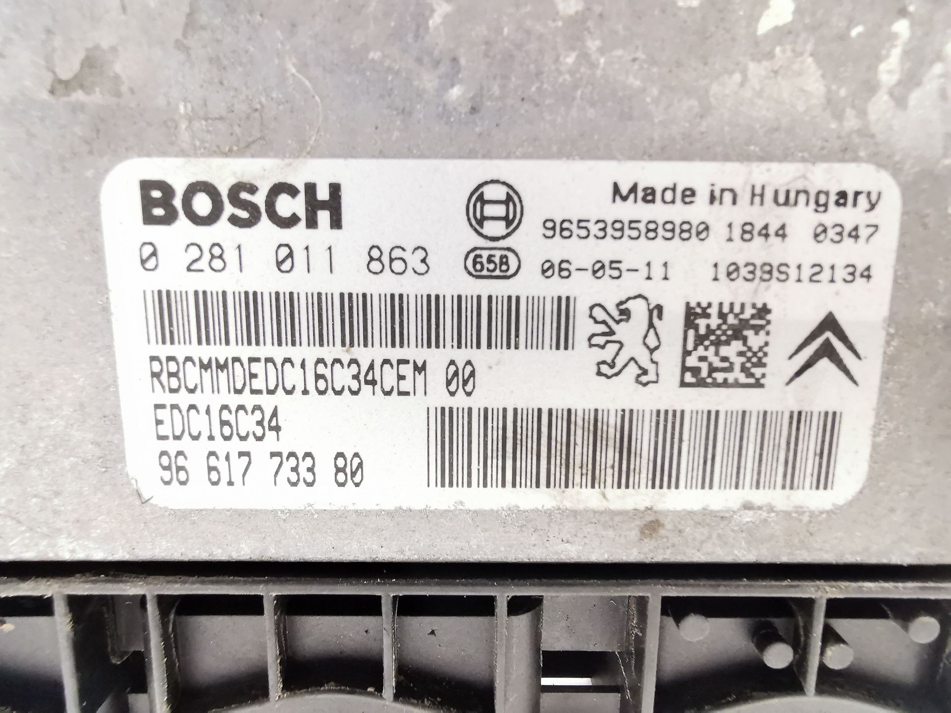 CENTRALITA MOTOR UCE CITROËN C4 I (LC_) 9661773380 / EDC1634 / 0281011863 9661773380EDC16340281011863 - Vista 2