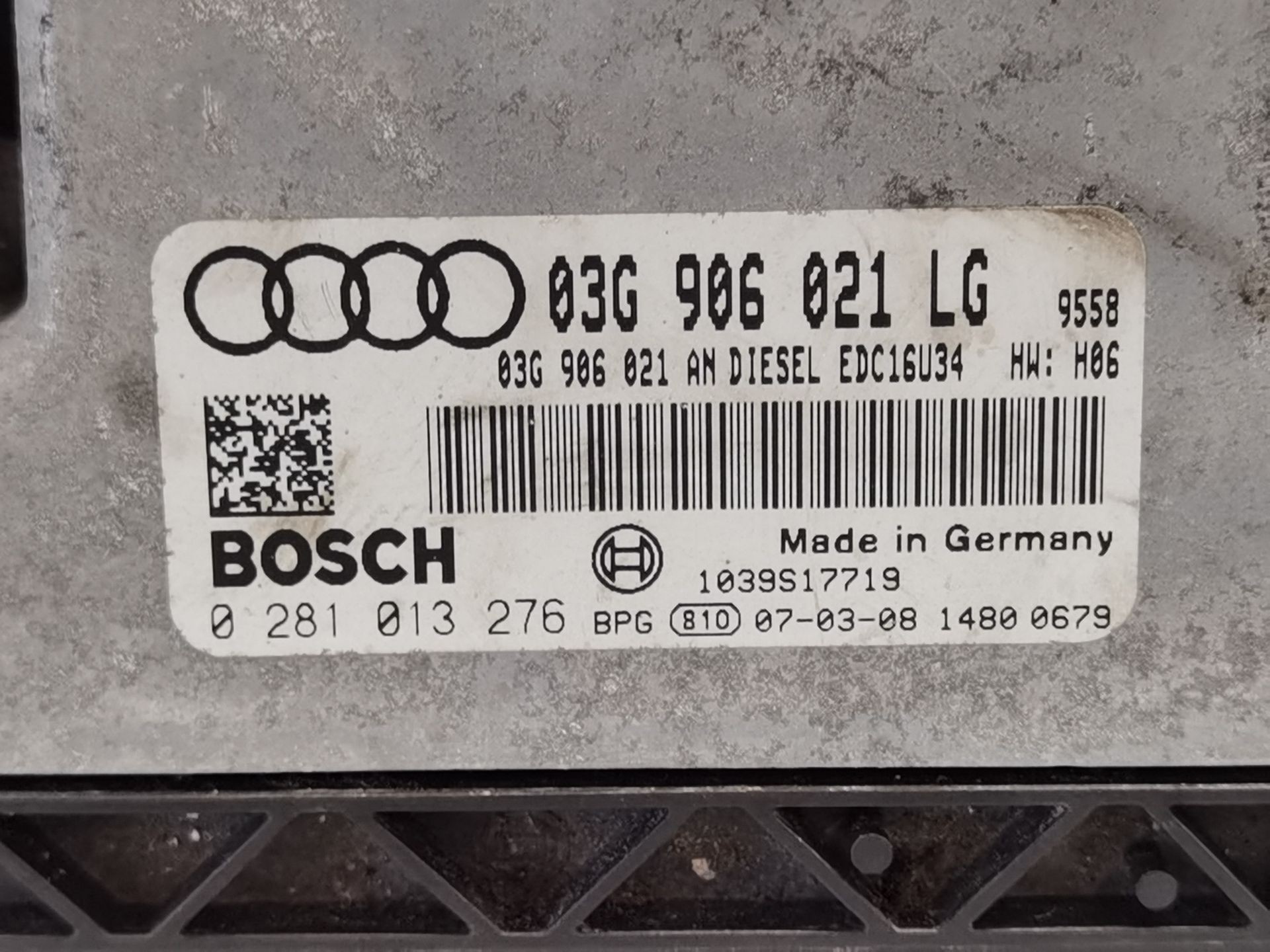 CENTRALITA MOTOR UCE AUDI A3 Sportback (8PA) 03G906021LG / 03G906021AN / 0281013276 03G906021LG03G906021AN0281013276 - Vista 2
