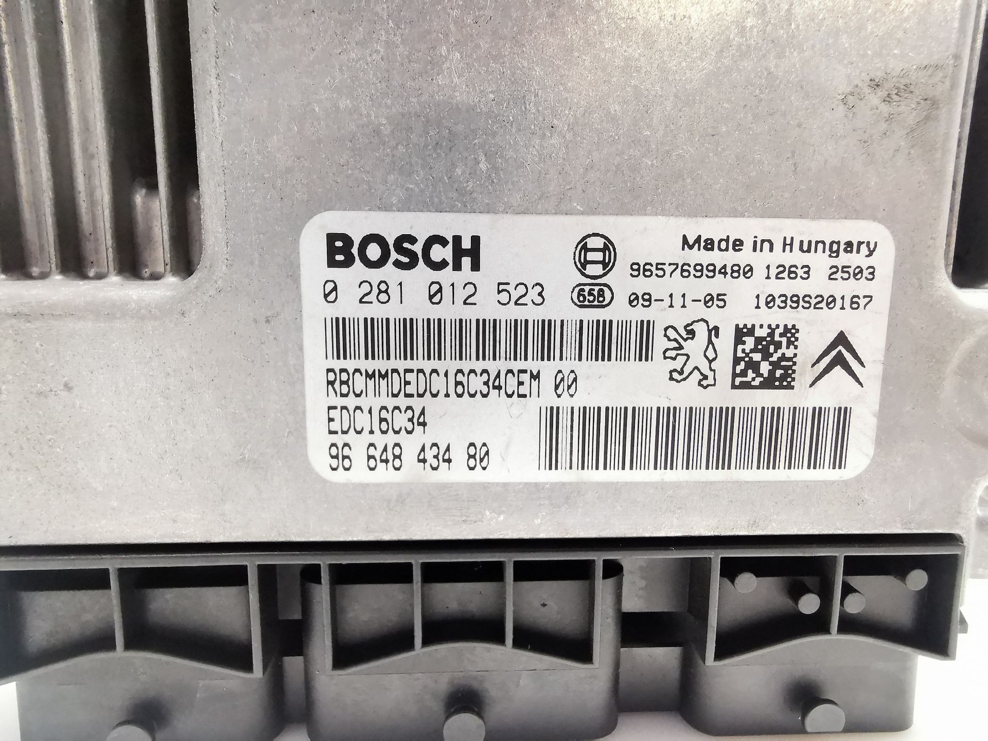 CENTRALITA MOTOR UCE CITROËN C3 I (FC_, FN_) 9657699480 / 9664843480 / EDC16C34 / 0281012523 96576994809664843480EDC16C340281012523 - Vista 2