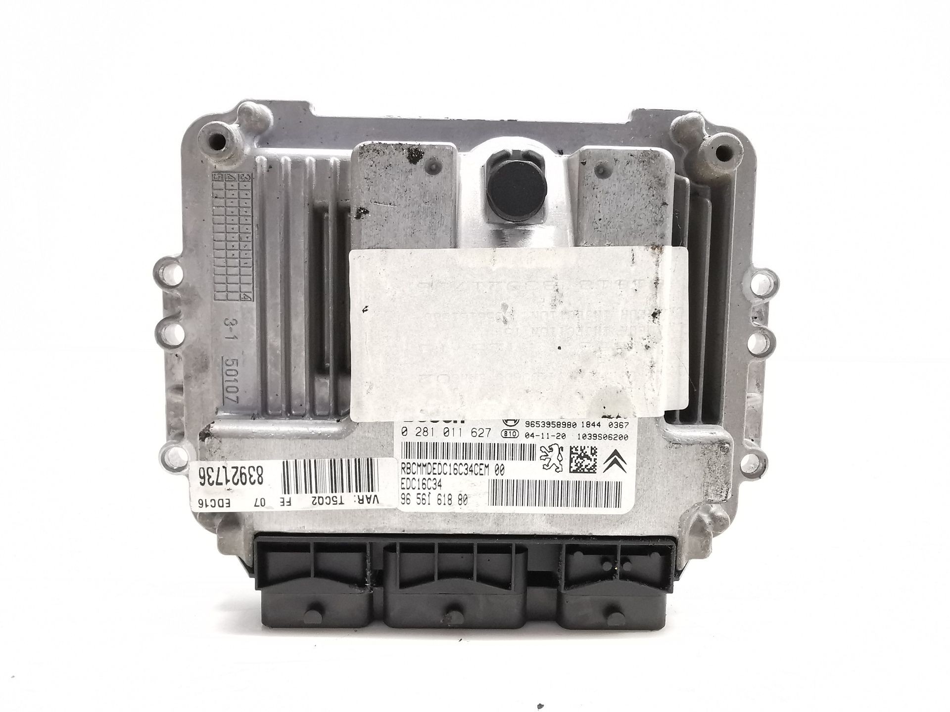 CENTRALITA MOTOR UCE PEUGEOT 307 SW (3H) 9656161880 / EDC16C34 / 9653958980 / 0281011627 9656161880EDC16C3496539589800281011627