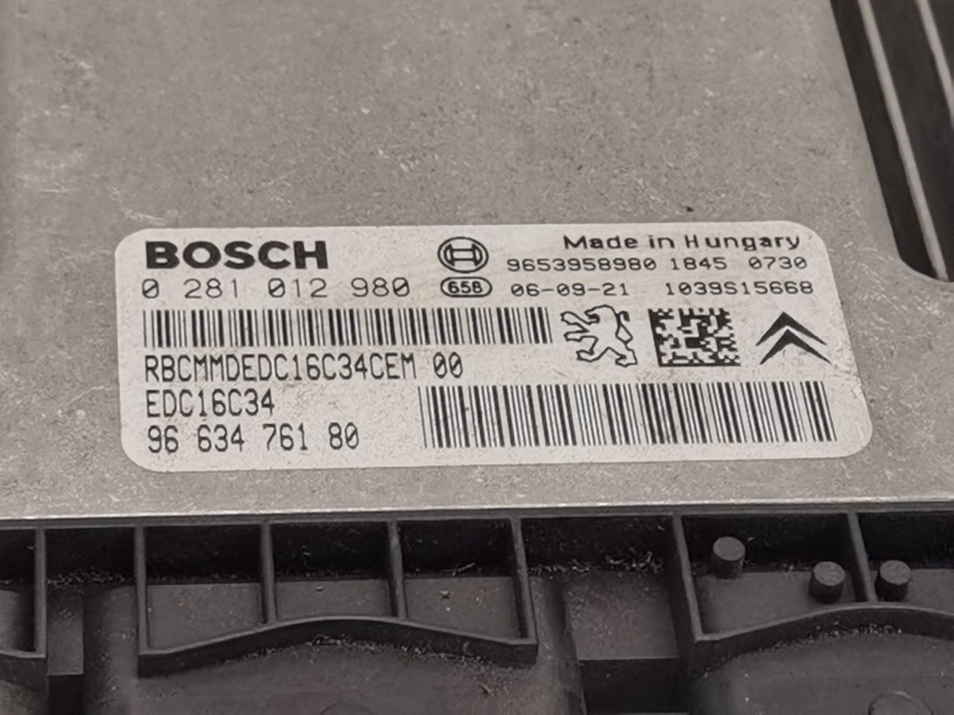 CENTRALITA MOTOR UCE CITROËN C4 GRAND PICASSO I (UA_) 9663476180 / 0281012980 / 9653958980 966347618002810129809653958980 - Vista 2