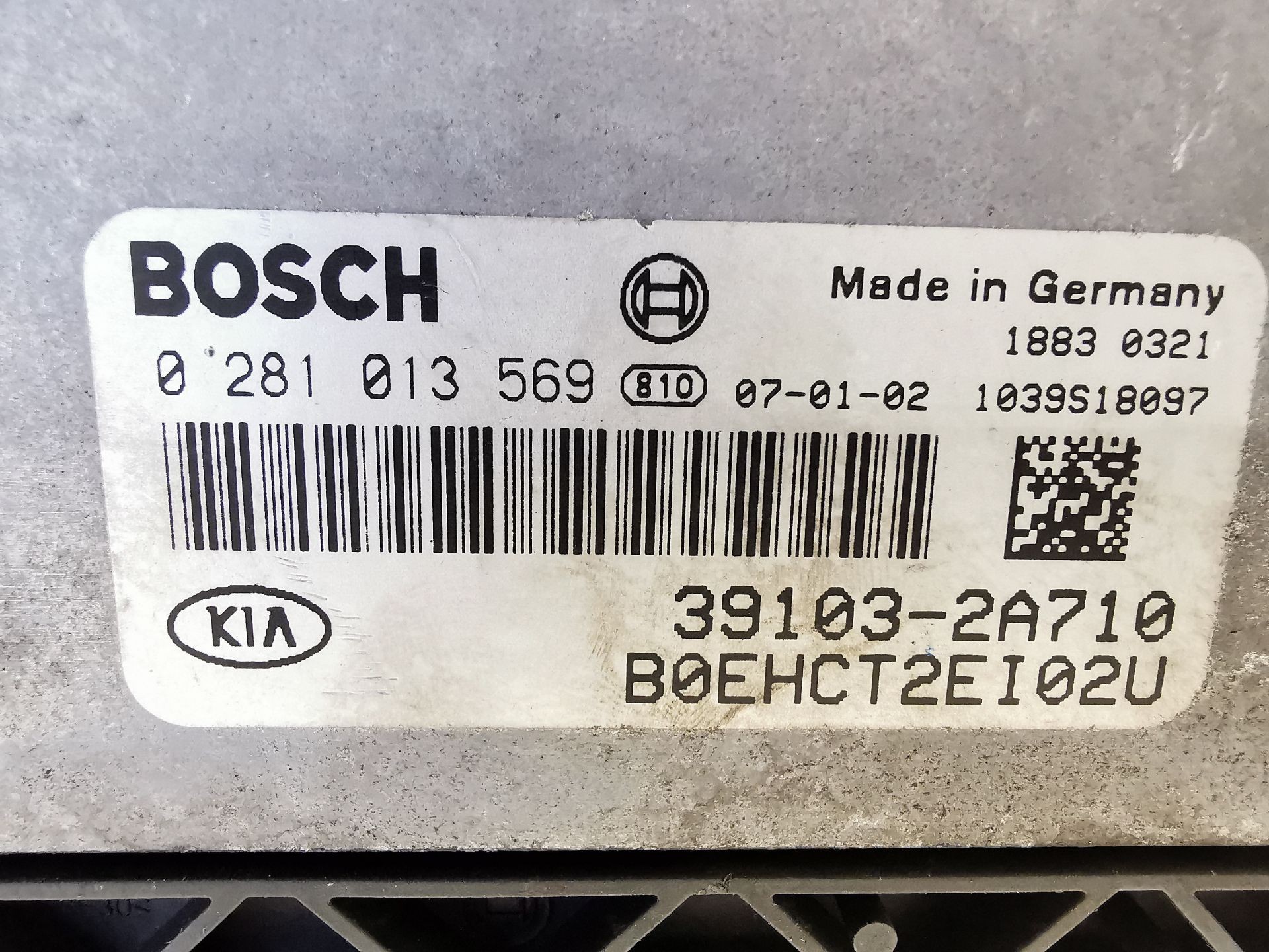 CENTRALITA MOTOR UCE KIA CEE´D Hatchback (ED) 391032A710 / 0281013569 391032A7100281013569 - Vista 2
