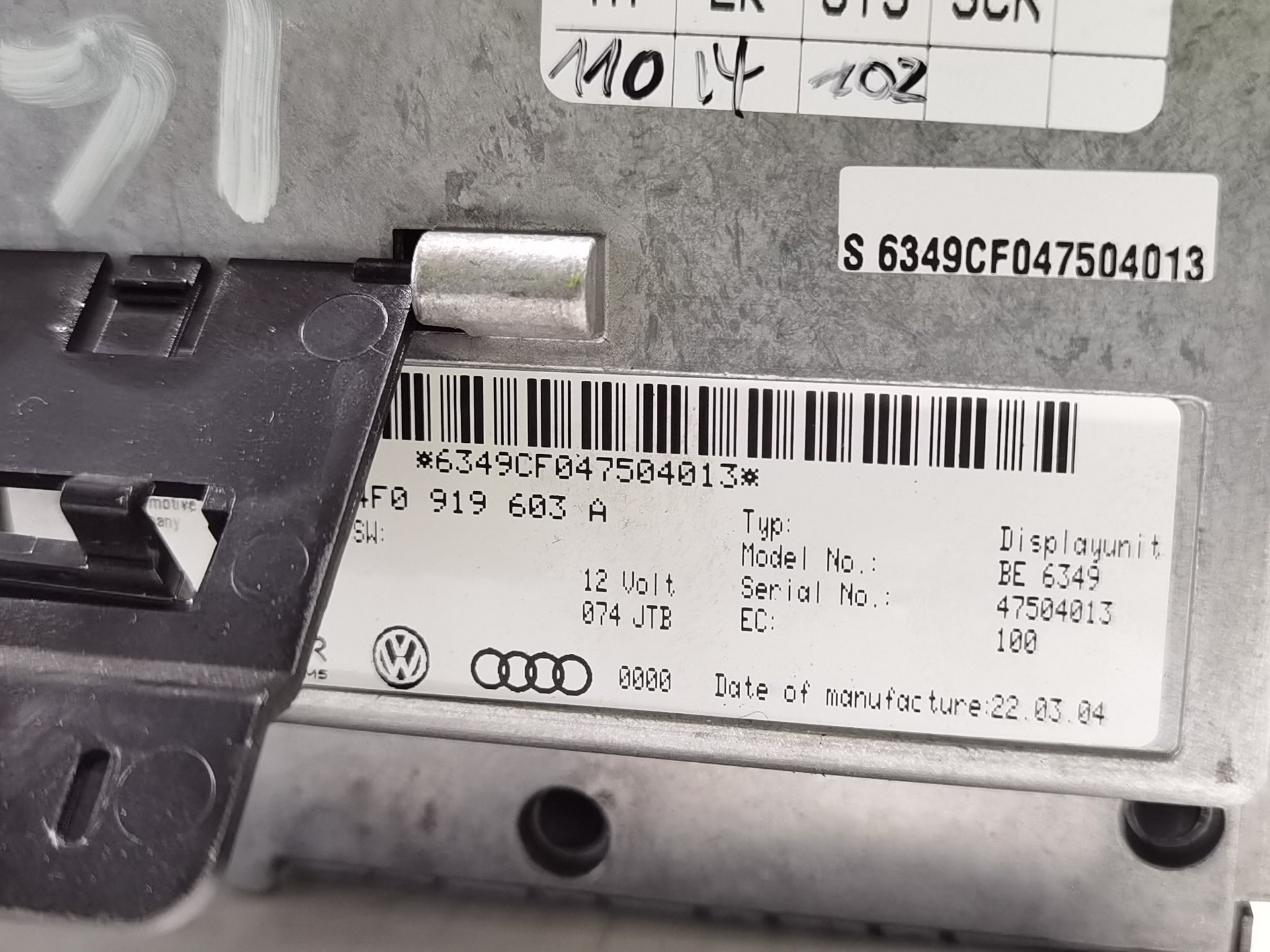 PANTALLA MULTIFUNCIÓN AUDI A6 BERLINA (4F2) 4F0919603A 4F0919603A - Vista 3