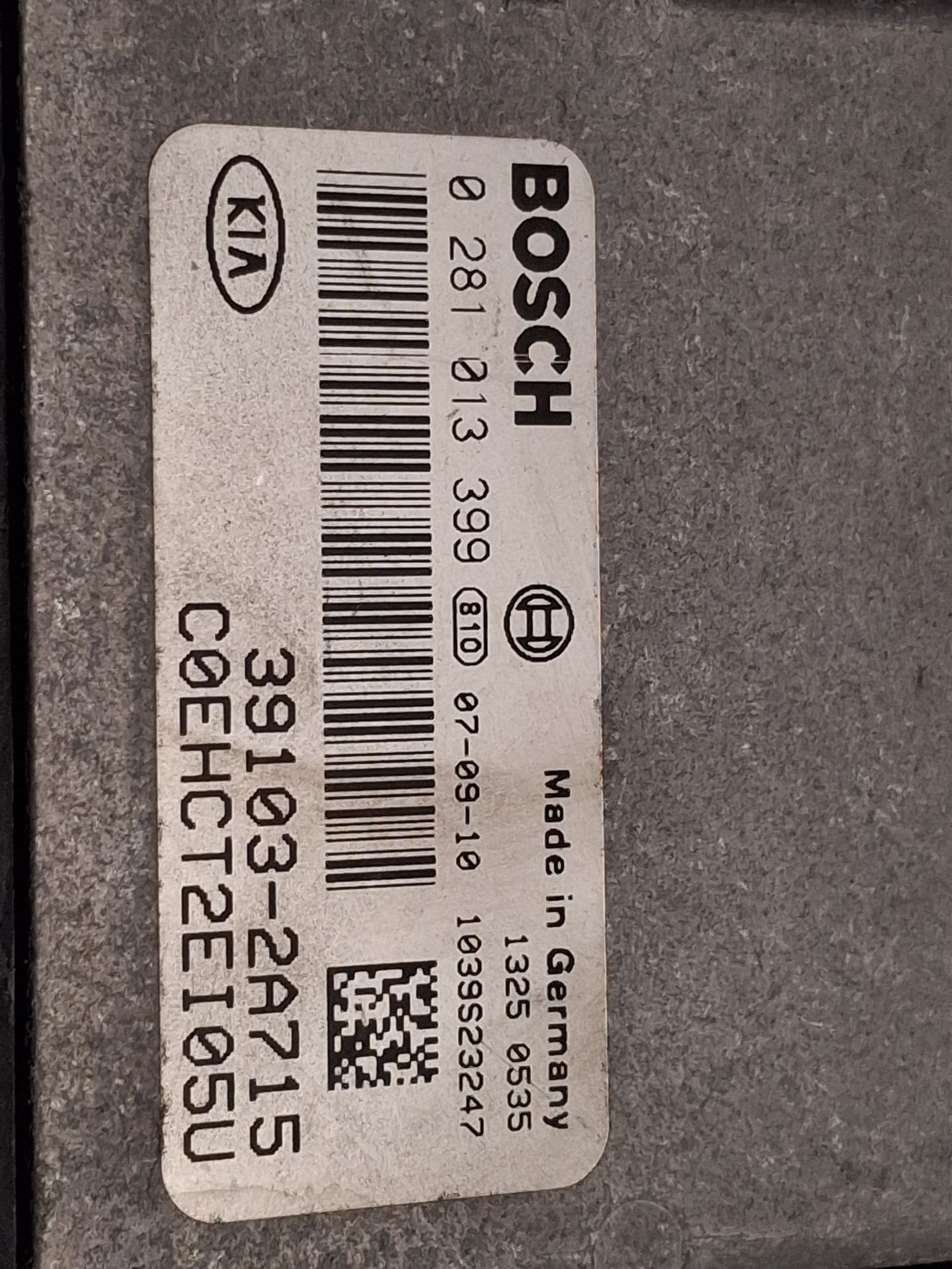 CENTRALITA MOTOR UCE KIA CEE´D SW (ED) 391032A715 / 0281013399 391032A7150281013399 - Vista 2