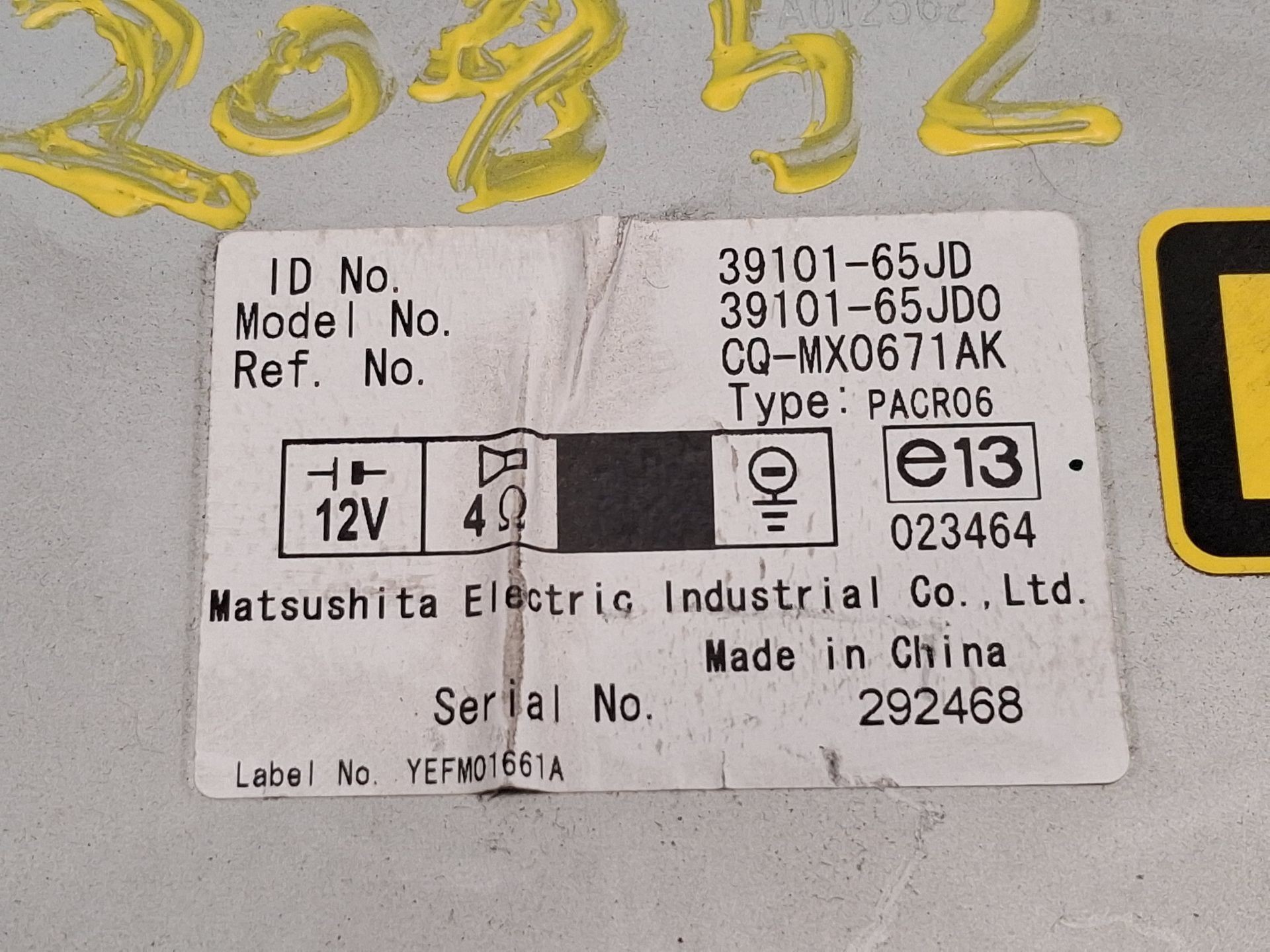 SISTEMA AUDIO / RADIO CD SUZUKI GRAND VITARA II (JT, TE, TD) 3910165JD / 3910165JD0 3910165JD3910165JD0 - Vista 3