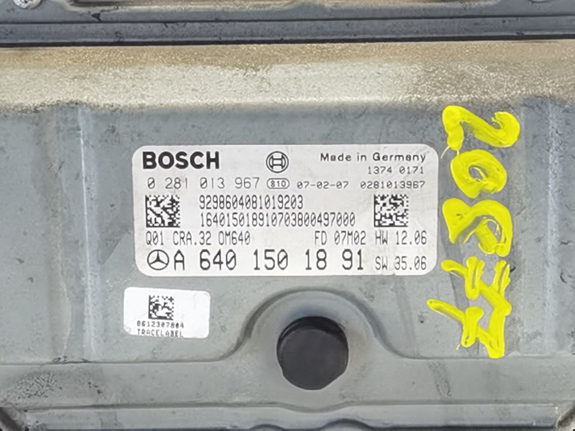 CENTRALITA MOTOR UCE MERCEDES-BENZ CLASE B Sports Tourer (W245) A6401501891 / 0281013967 A64015018910281013967 - Vista 2