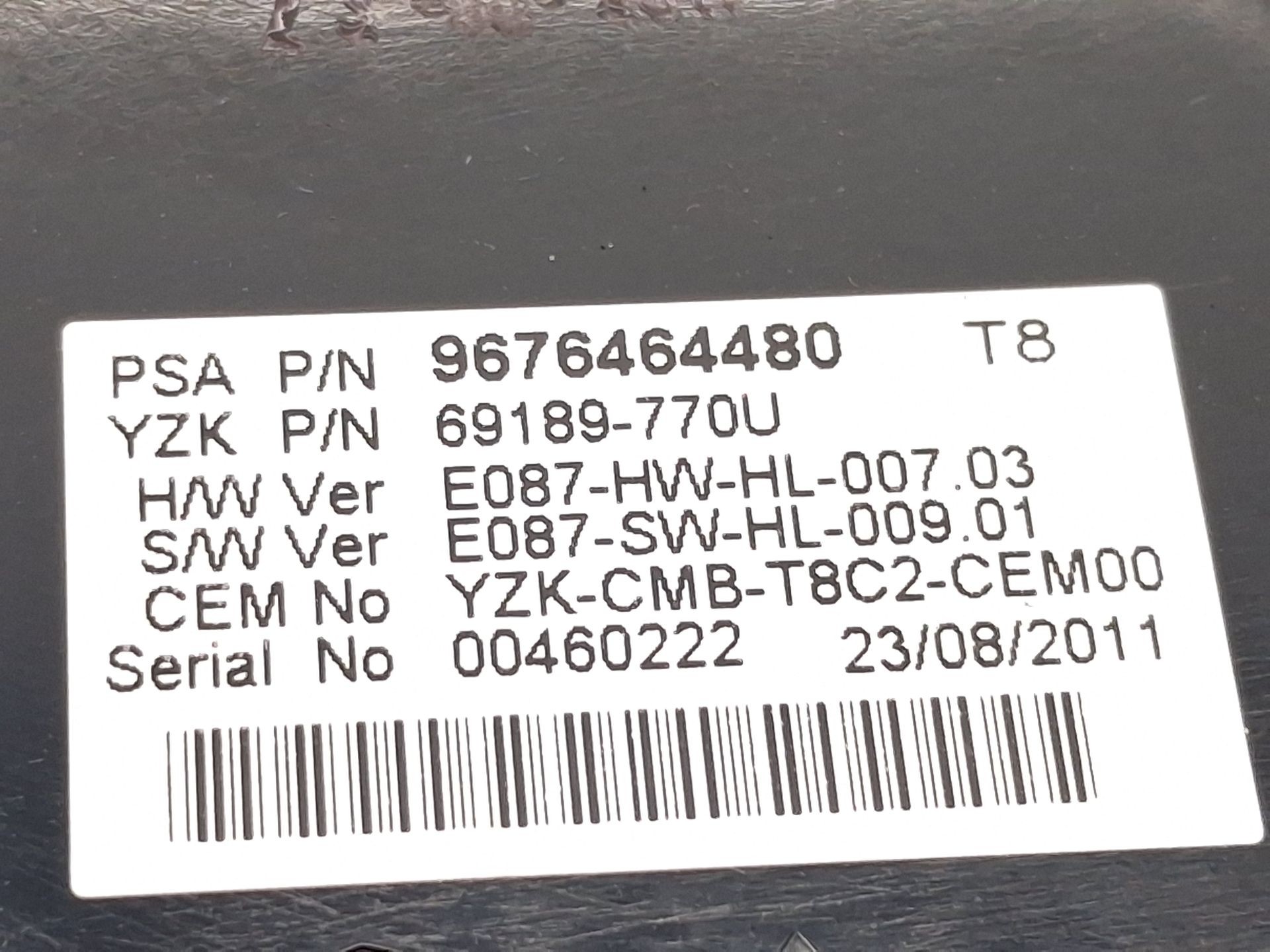 CUADRO INSTRUMENTOS PEUGEOT 3008 I Monospace (0U_) 9676464480 / 9674982480 / 69489770U 9676464480967498248069489770U - Vista 3