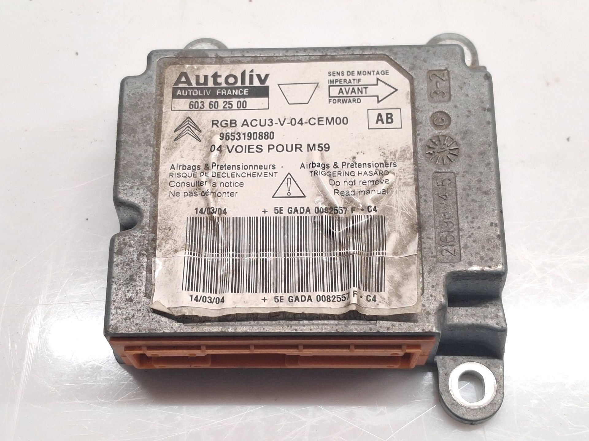 CENTRALITA AIRBAG PEUGEOT PARTNER Monospace (5_, G_) 9653190880 / 603602500 9653190880603602500
