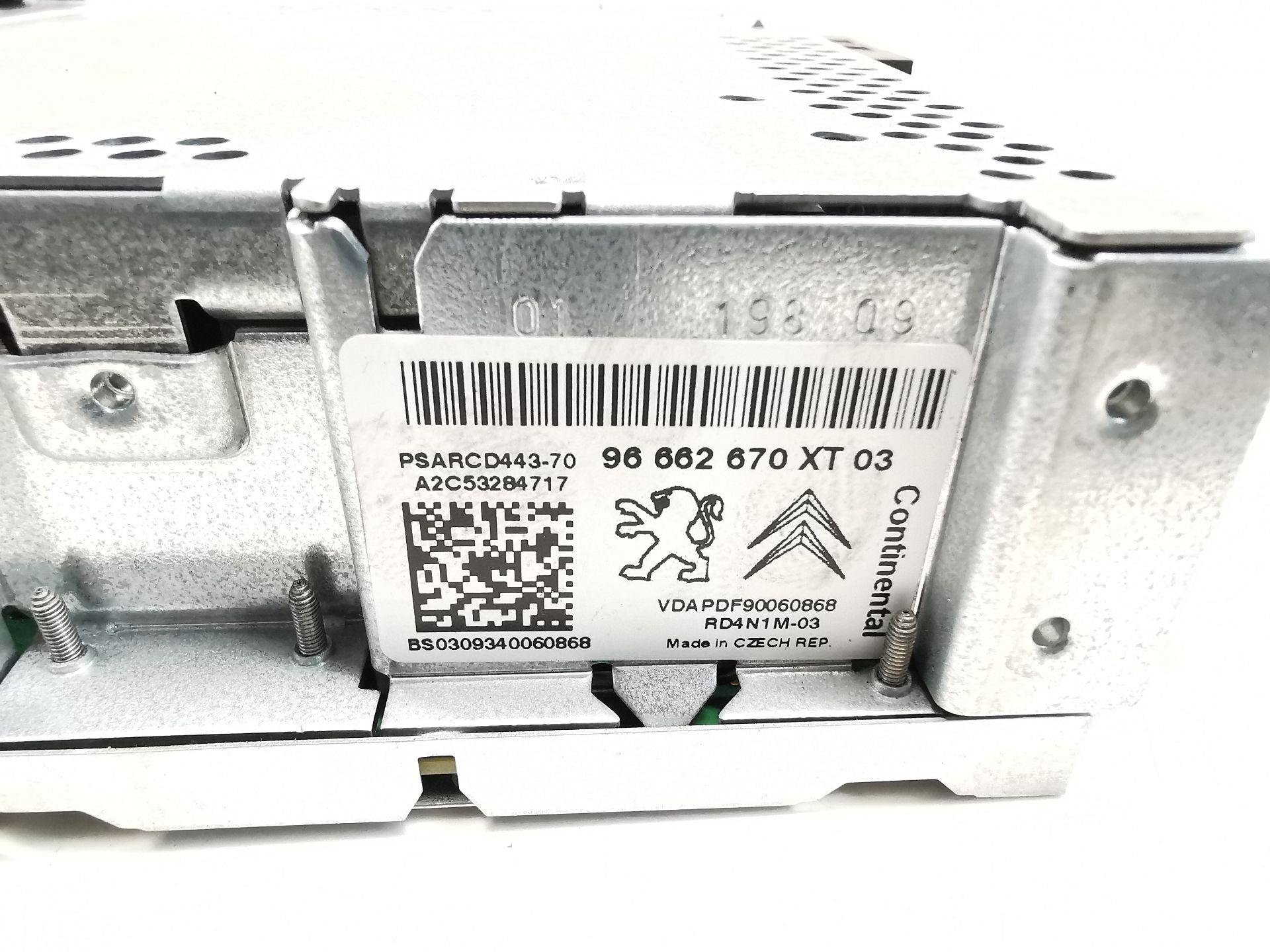 SISTEMA AUDIO / RADIO CD CITROËN C4 PICASSO I Monospace (UD_) 96646223XT / A2C53250019 96646223XTA2C53250019 - Vista 3