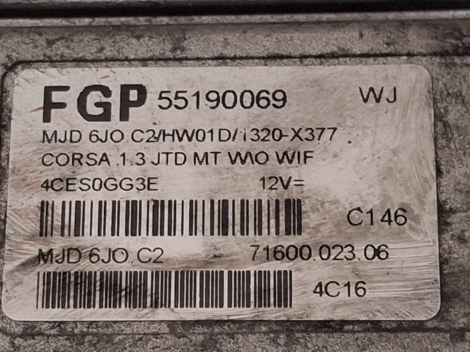 CENTRALITA MOTOR UCE OPEL CORSA C (X01) 55190069 / MJD6J0C2 / FGP55190069 55190069MJD6J0C2FGP55190069 - Vista 2