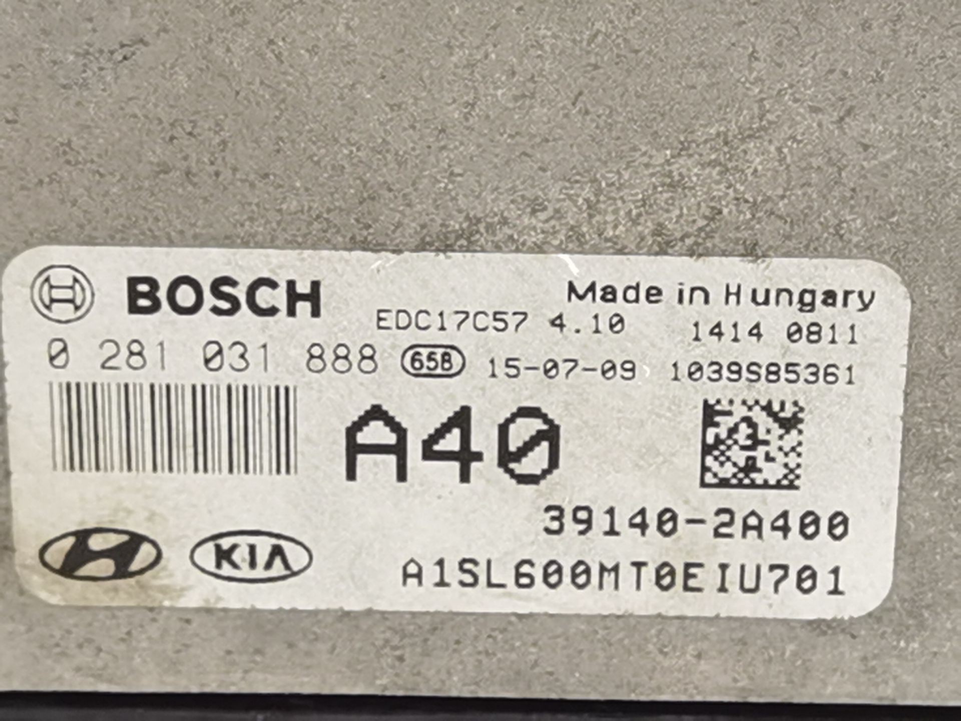 CENTRALITA MOTOR UCE KIA SPORTAGE III (SL) 391402A400 / 0281031888 391402A4000281031888 - Vista 2