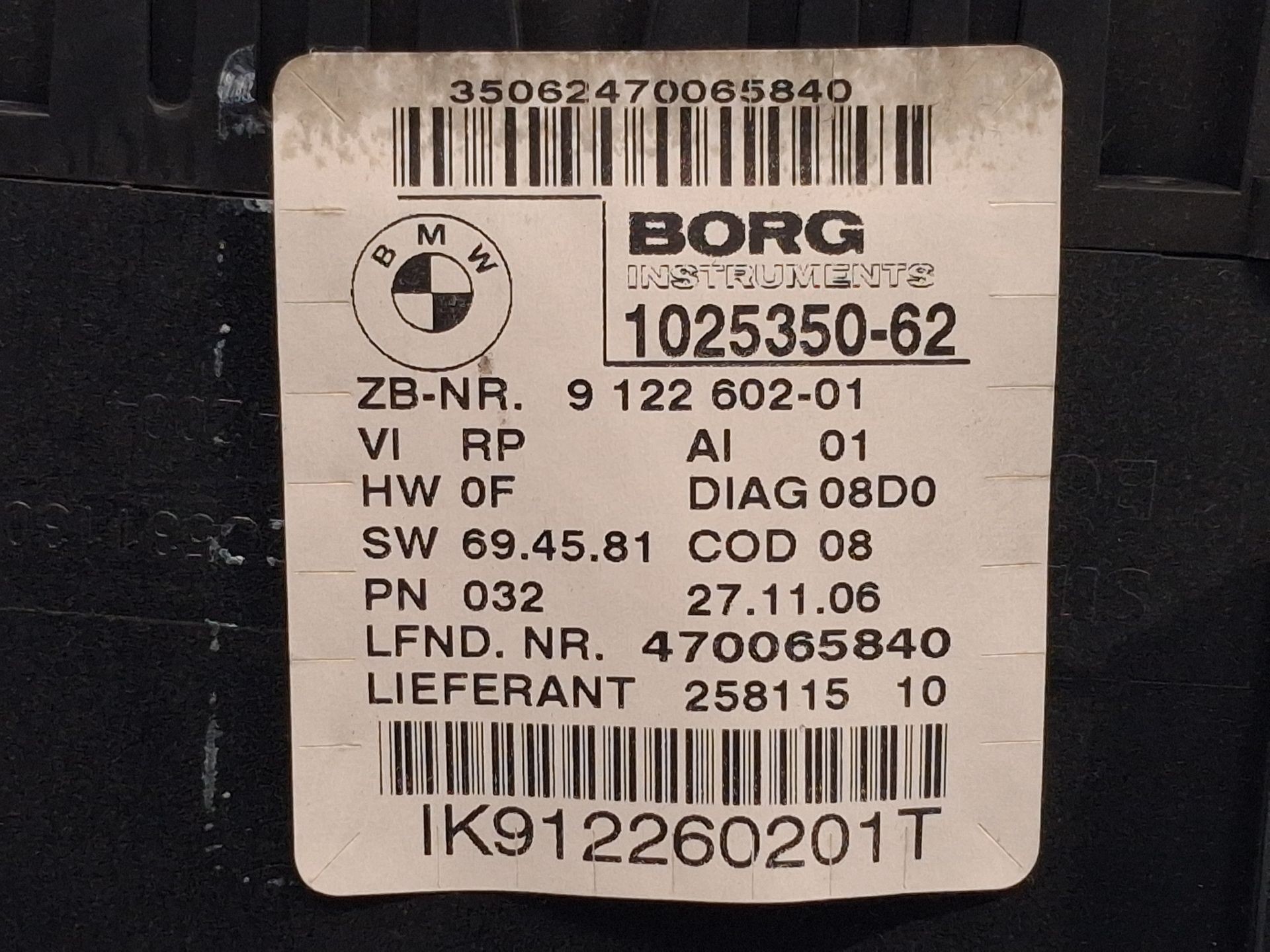 CUADRO INSTRUMENTOS BMW 3 (E90) 912260201 / 102535062 / 25811510 91226020110253506225811510 - Vista 3