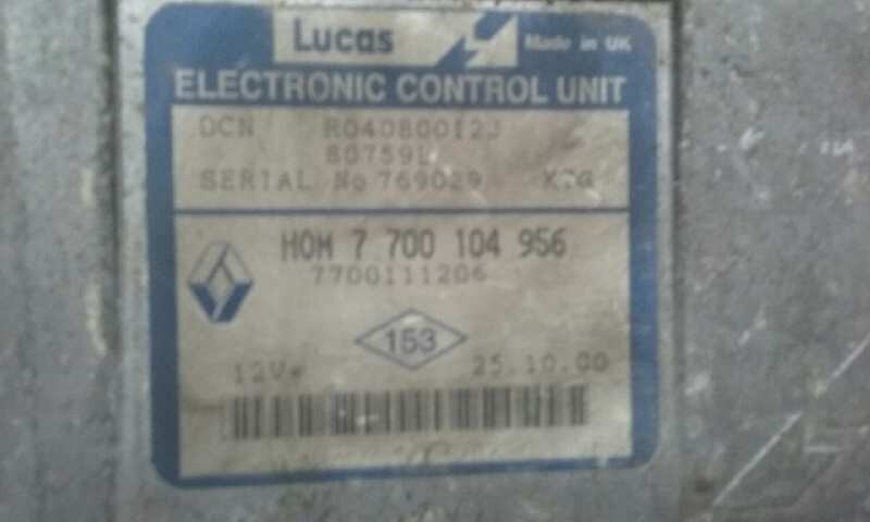 CENTRALITA MOTOR UCE RENAULT KANGOO (F/KC0) HOM7700104956 / R040800123 / 7700111206 HOM7700104956R0408001237700111206 - Vista 2