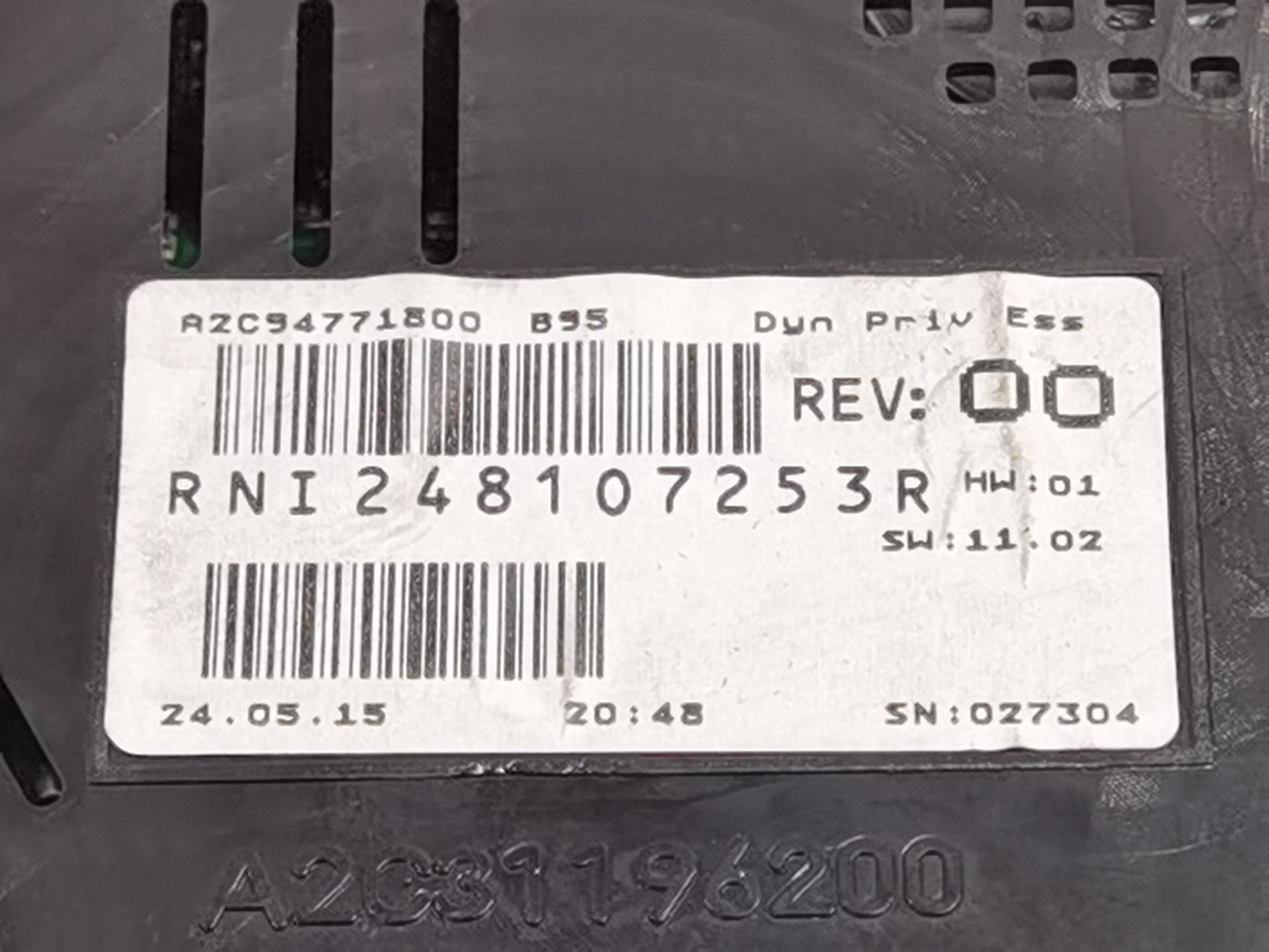 CUADRO INSTRUMENTOS RENAULT MEGANE III Hatchback (BZ0/1_, B3_) 248107253R / A2C31196200 / A2C94771800 248107253RA2C31196200A2C94771800 - Vista 3
