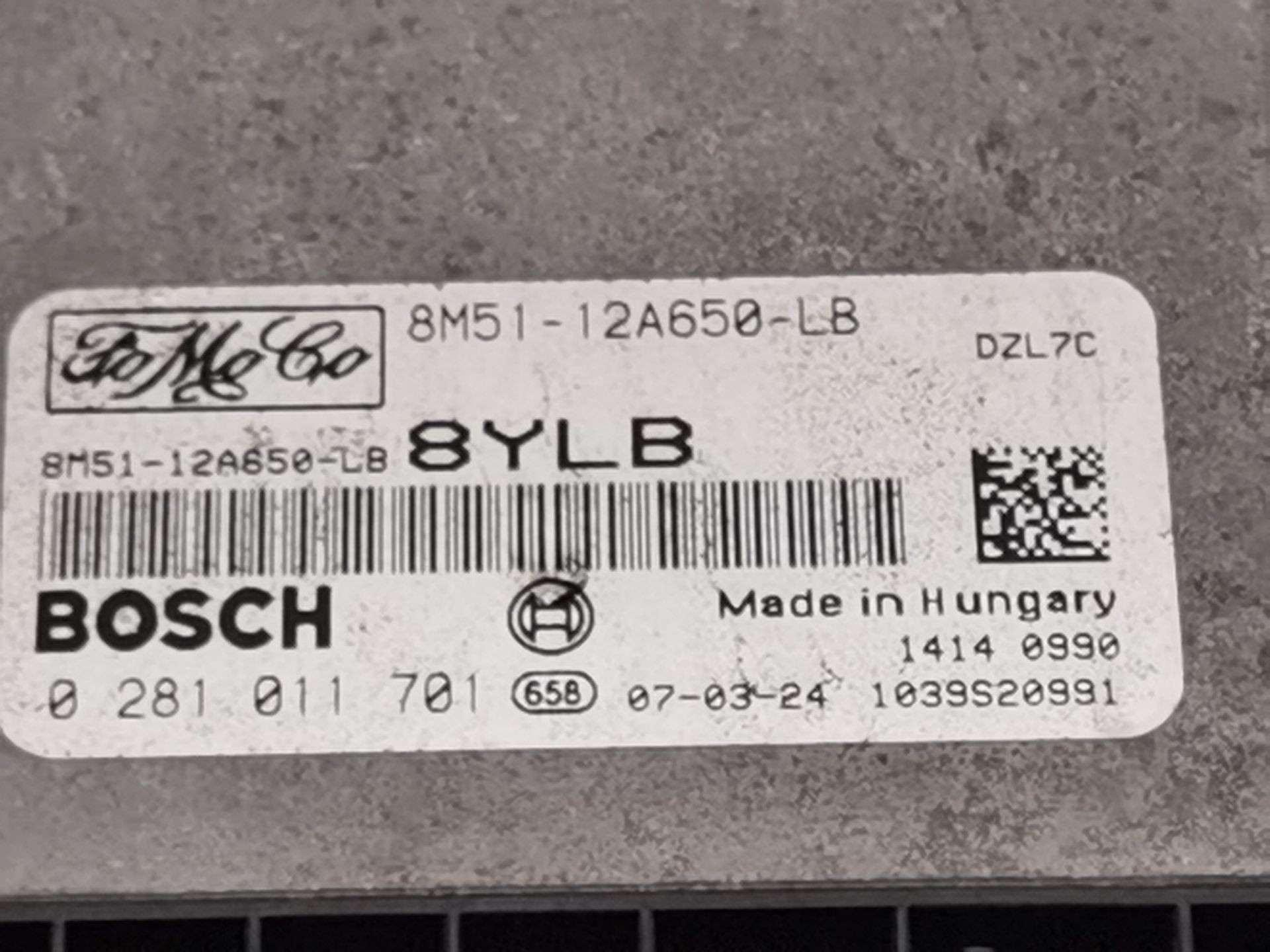 CENTRALITA MOTOR UCE FORD C-MAX (DM2) 8M5112A650LB / 0281011701 8M5112A650LB0281011701 - Vista 2