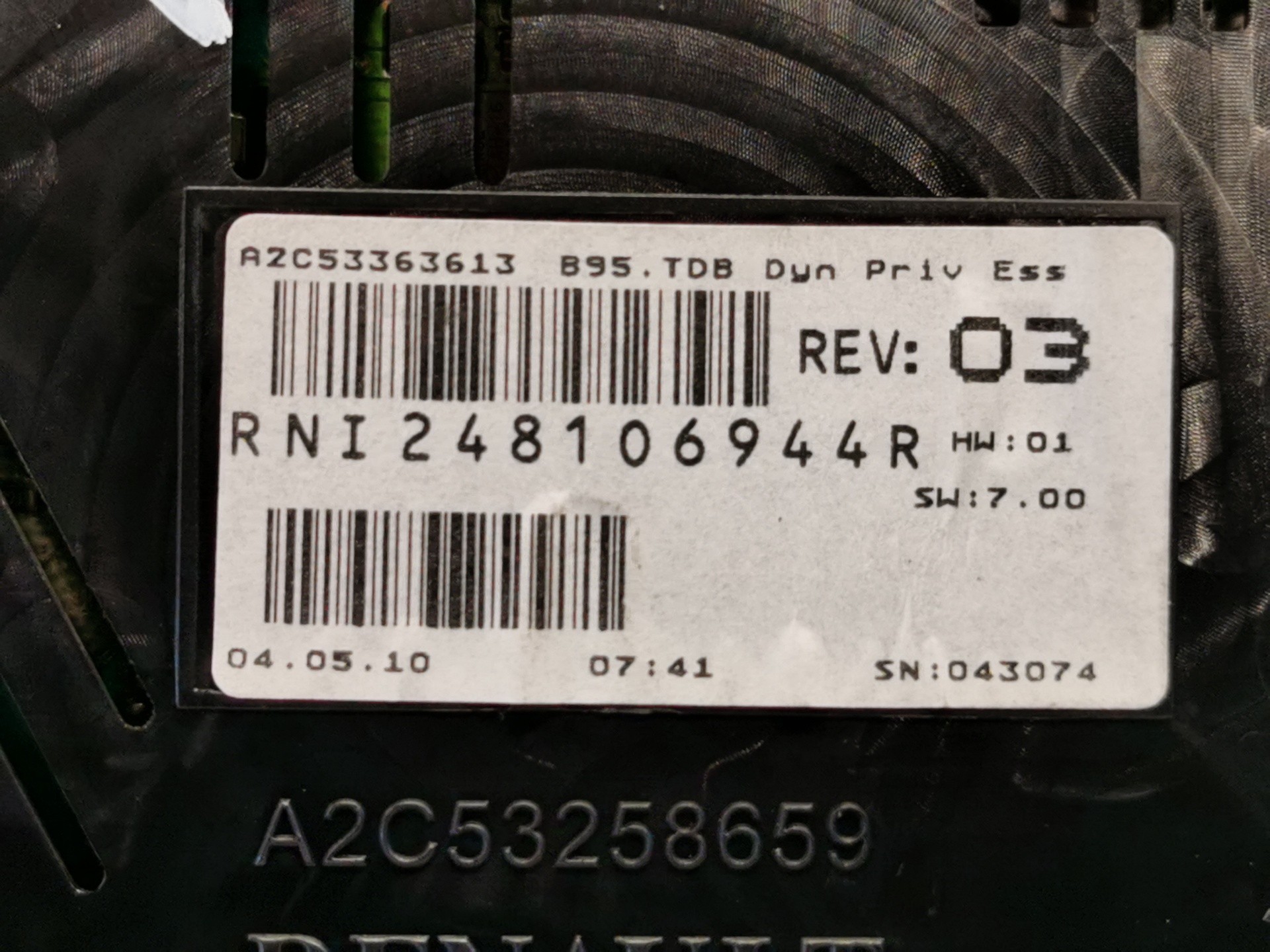 CUADRO INSTRUMENTOS RENAULT MEGANE III COUPE A2C53363613 / A2C53258659 / RNI248106944R A2C53363613A2C53258659RNI248106944R - Vista 3