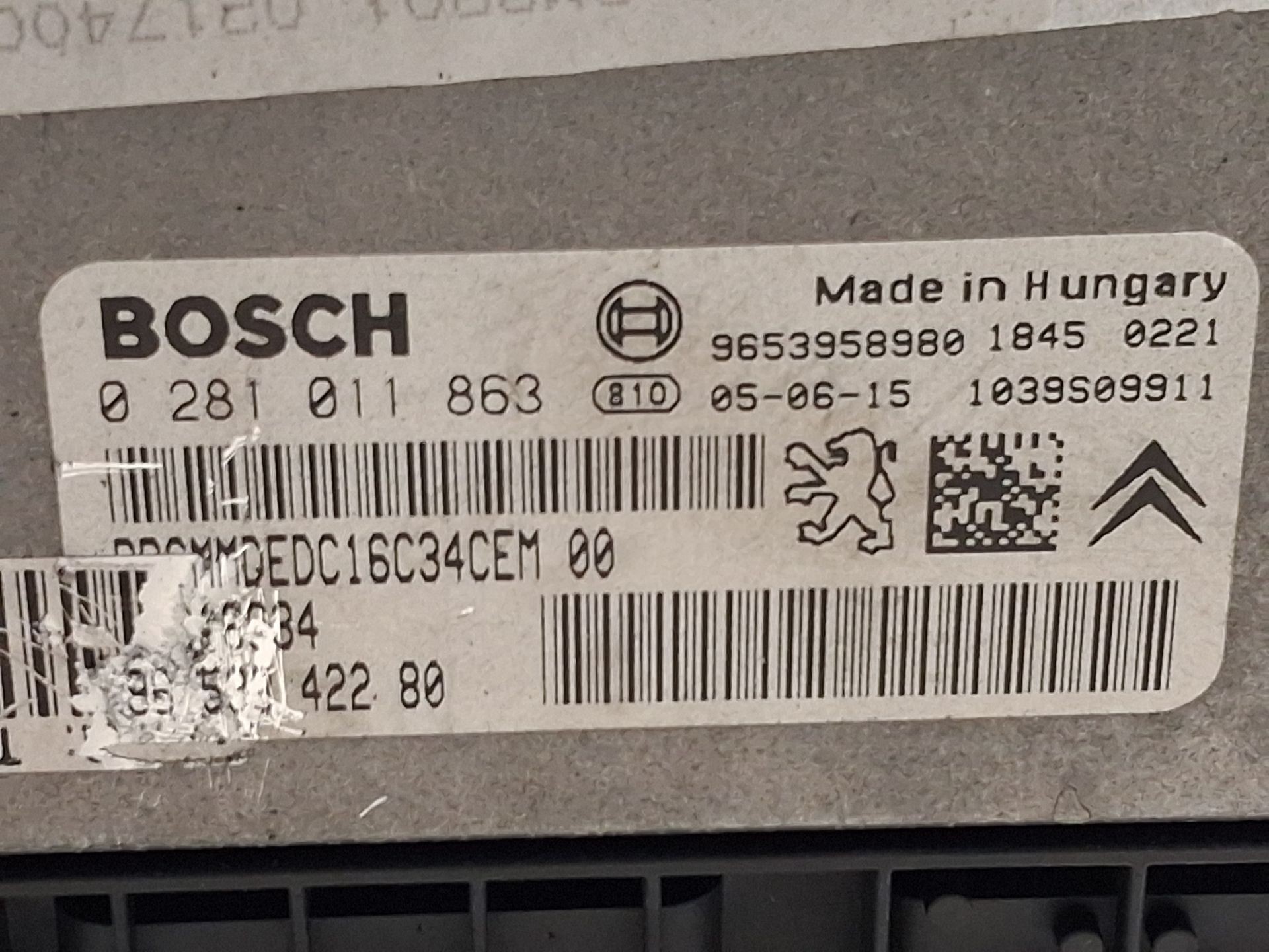 CENTRALITA MOTOR UCE PEUGEOT 307 Break (3E) 9659342280 / 9653958980 / 0281011863 965934228096539589800281011863 - Vista 2