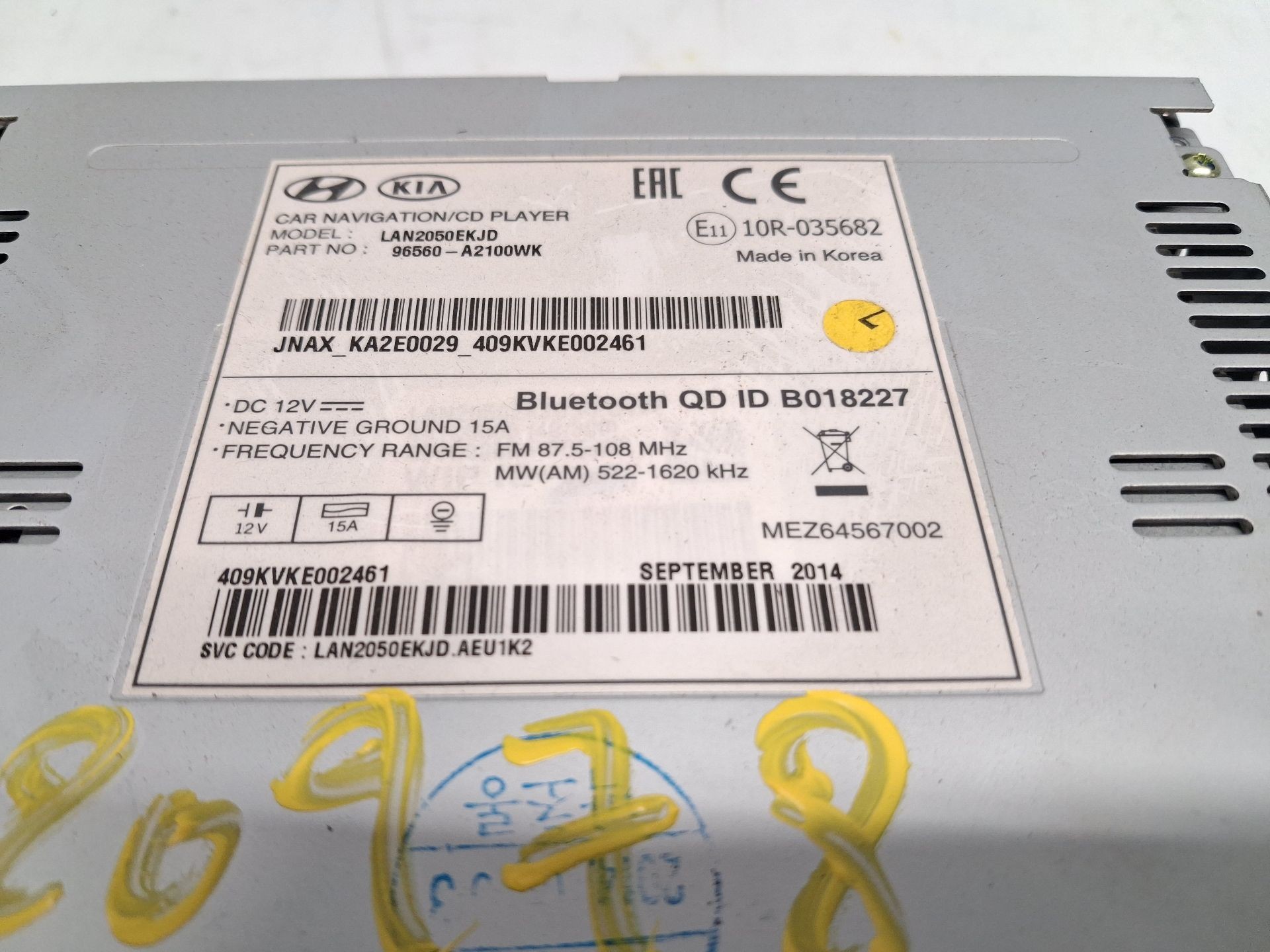 SISTEMA AUDIO / RADIO CD KIA CEE´D (JD) 96560A2100WK / 10R035682 / LAN2050EKJD 96560A2100WK10R035682LAN2050EKJD - Vista 3