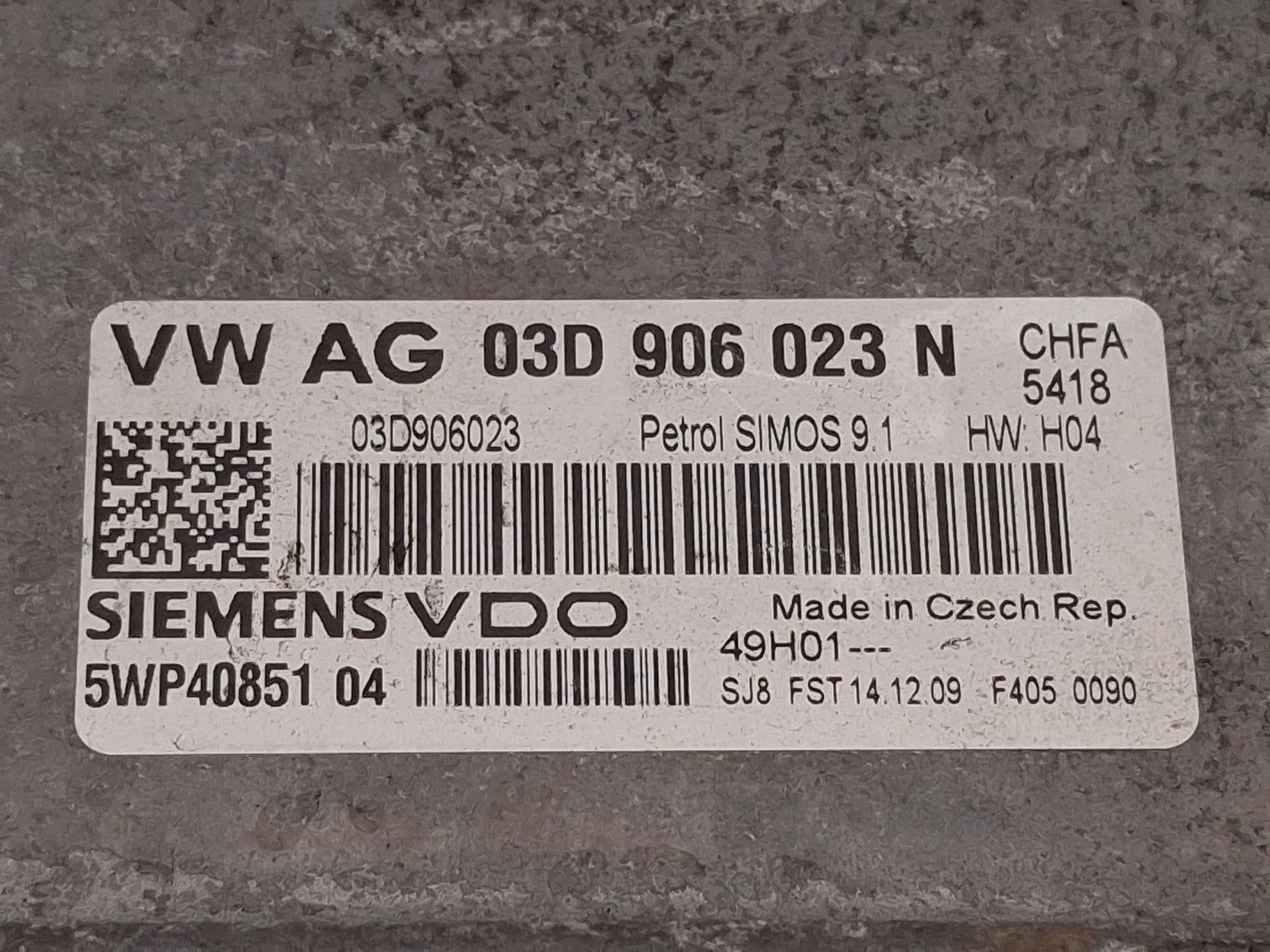 CENTRALITA MOTOR UCE SKODA FABIA II (542) 03D906023N / 03D906023 / 5WP4085104 03D906023N03D9060235WP4085104 - Vista 2