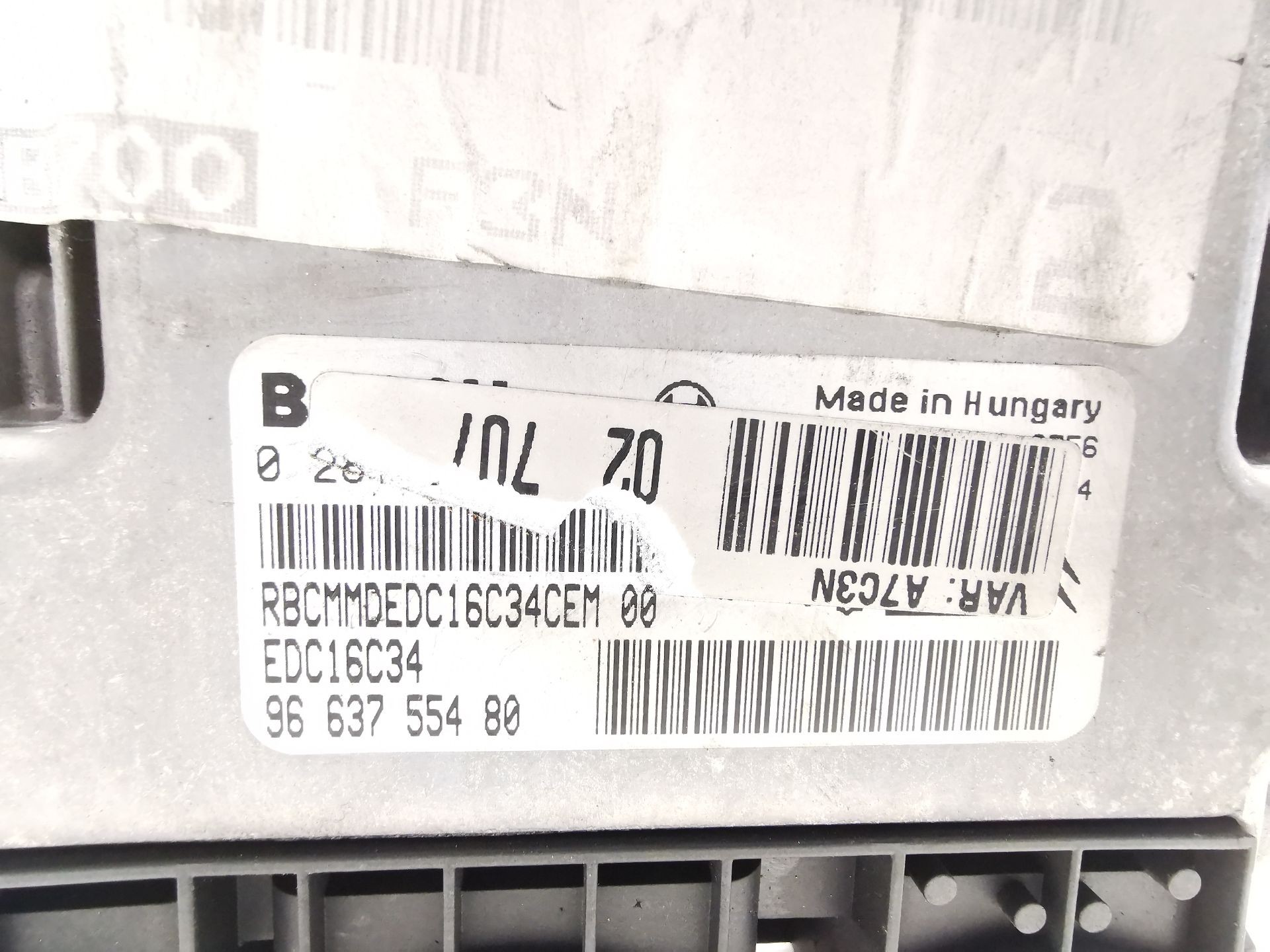 CENTRALITA MOTOR UCE PEUGEOT 207 SW (WK_) 9663755480 / 966375540 / EDC16C34 / 0281013868 9663755480966375540EDC16C340281013868 - Vista 2