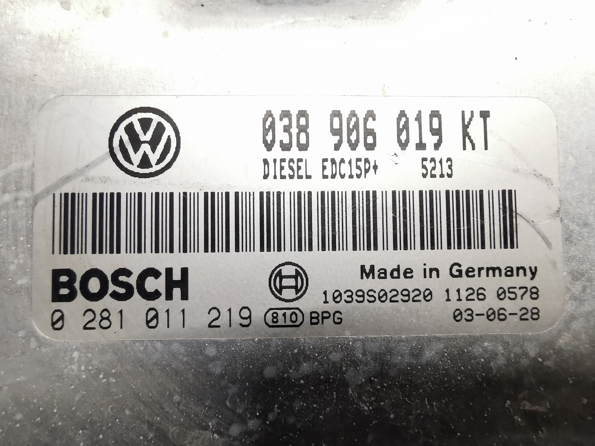 CENTRALITA MOTOR UCE SEAT IBIZA III (6L1) 038906019KT / 1039S02920 / 0281011219 038906019KT1039S029200281011219 - Vista 2