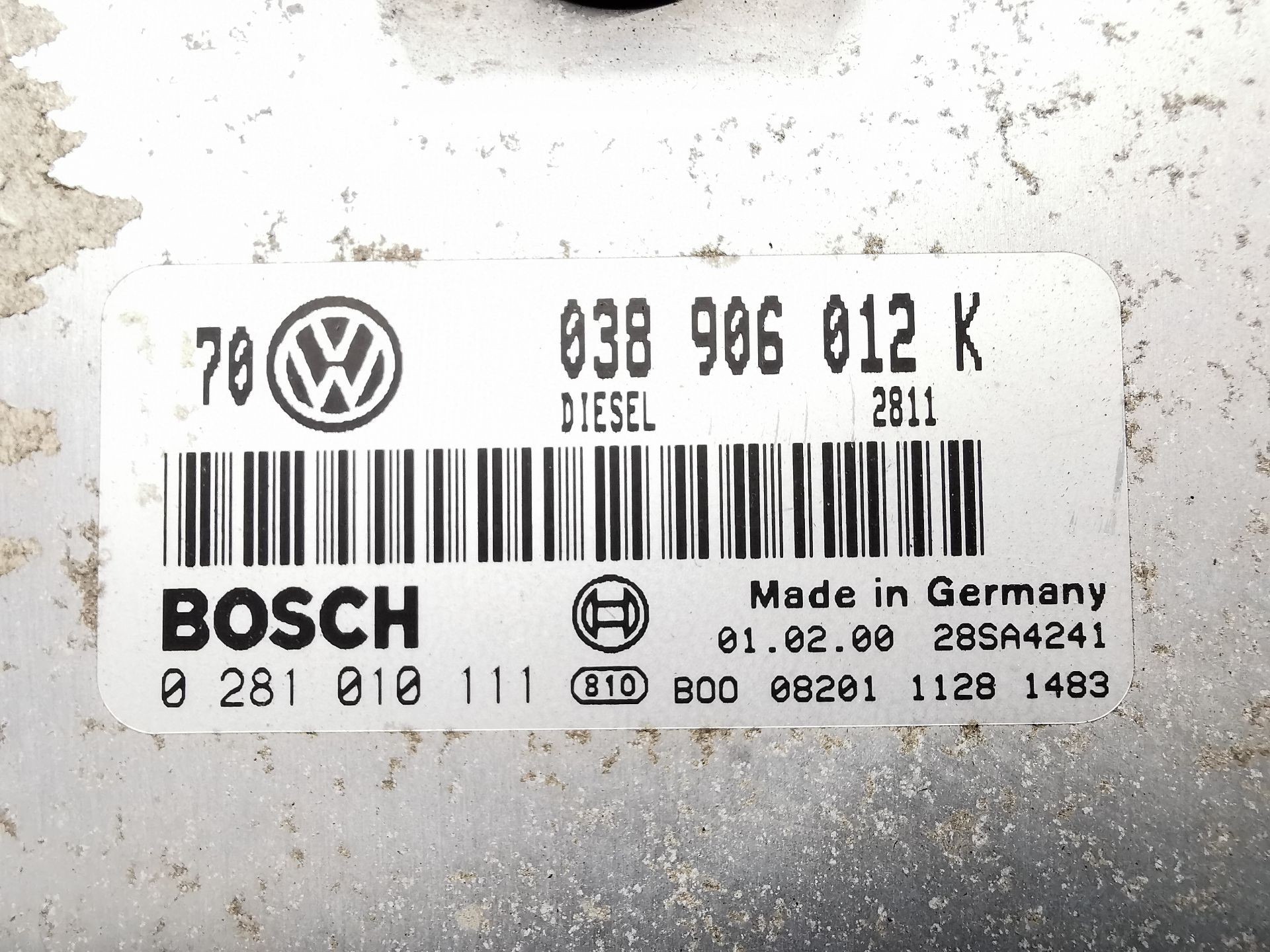 CENTRALITA MOTOR UCE VOLKSWAGEN GOLF IV (1J1) 038906012K / 28SA4241 / 0281010111 038906012K28SA42410281010111 - Vista 3