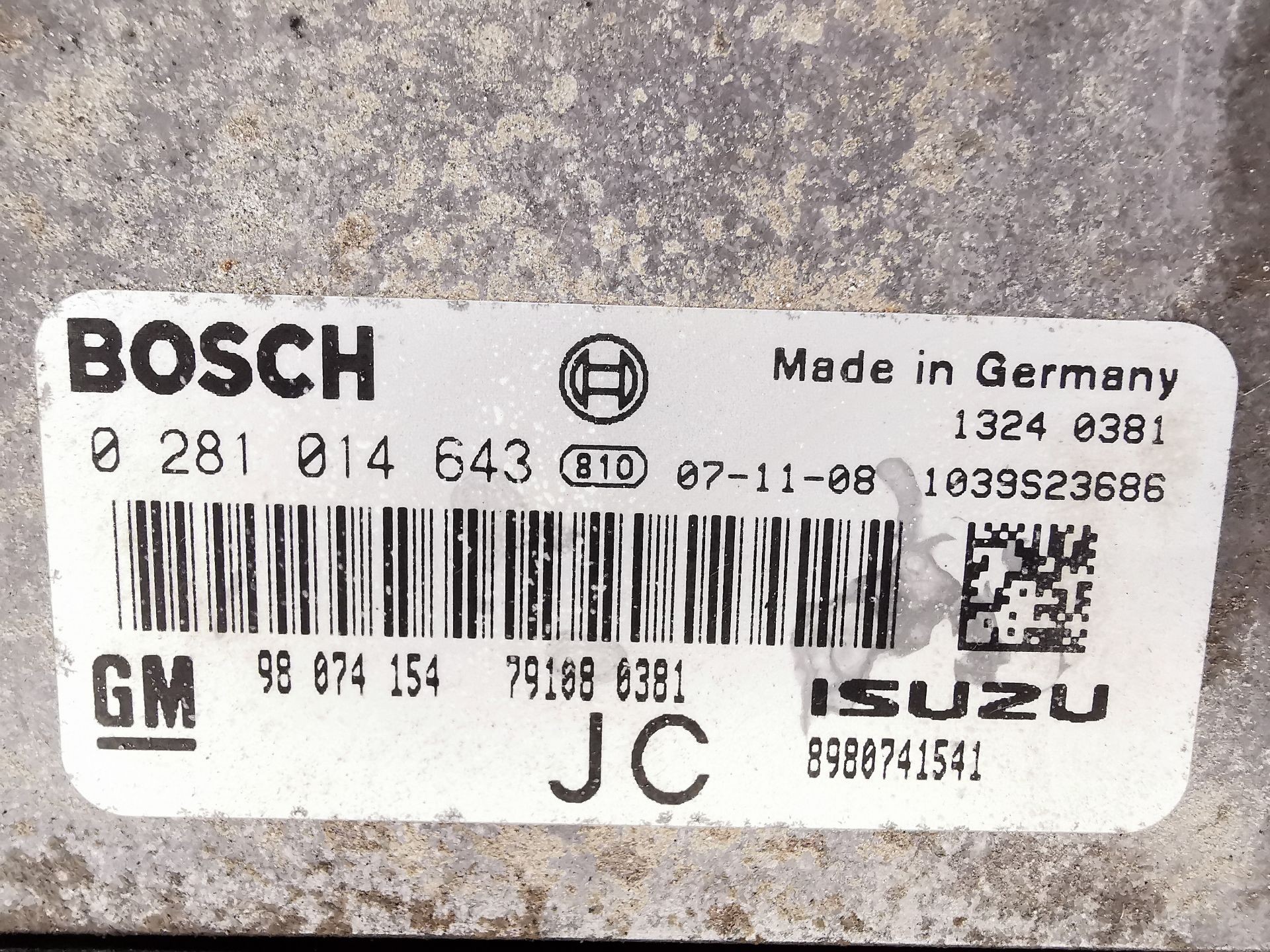 CENTRALITA MOTOR UCE OPEL ASTRA H Station Wagon (A04) 98074154 / 0281014643 / 8980741541 9807415402810146438980741541 - Vista 2
