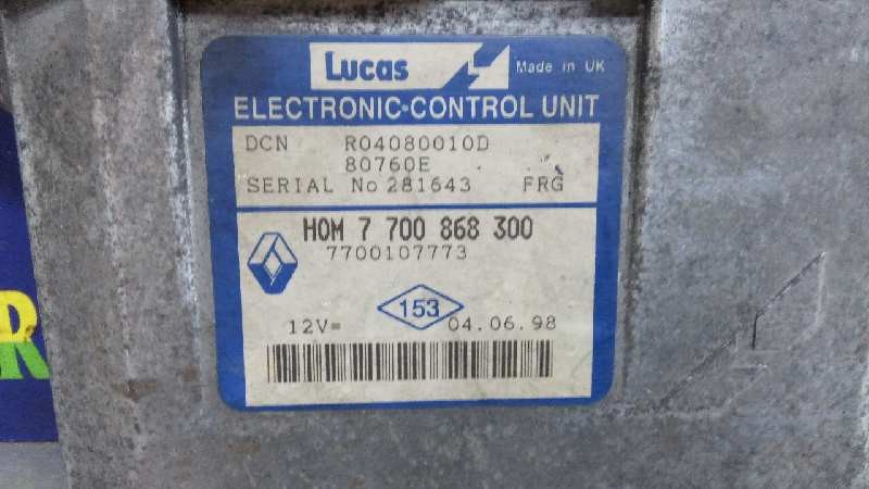 CENTRALITA MOTOR UCE RENAULT KANGOO (F/KC0) 7700868300 / 7700107773 77008683007700107773 - Vista 2