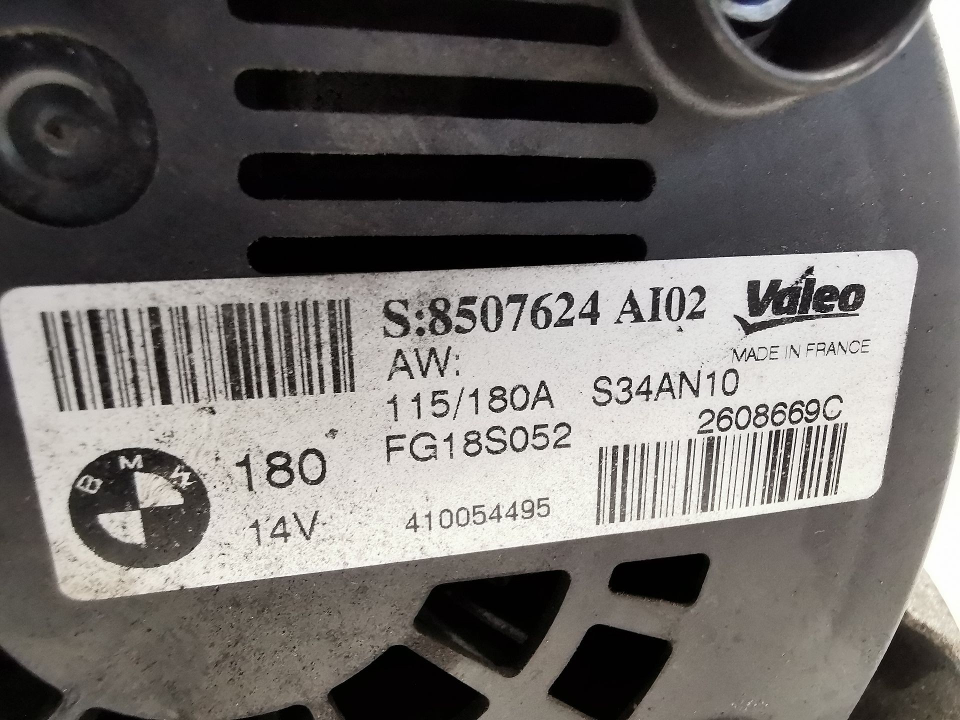 ALTERNADOR BMW 5 Touring (F11) 2608669C / S34AN10 / 8507624AI02 2608669CS34AN108507624AI02 - Vista 3